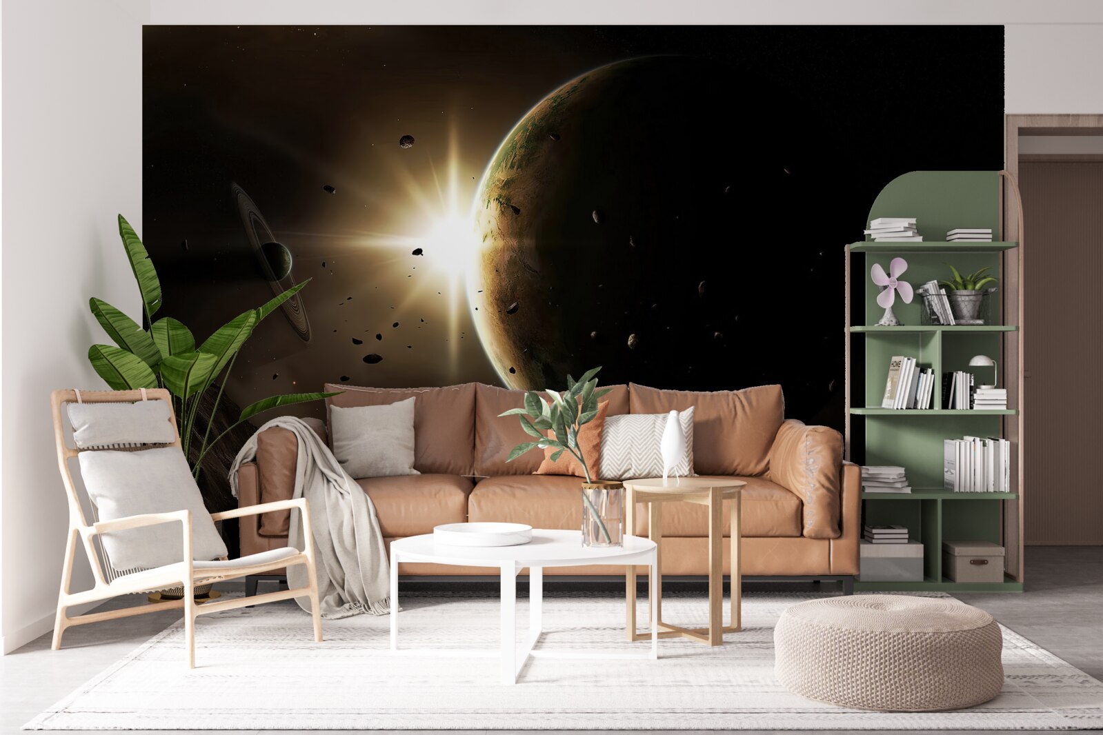 Фотошпалери планети і комети, що проносяться повз