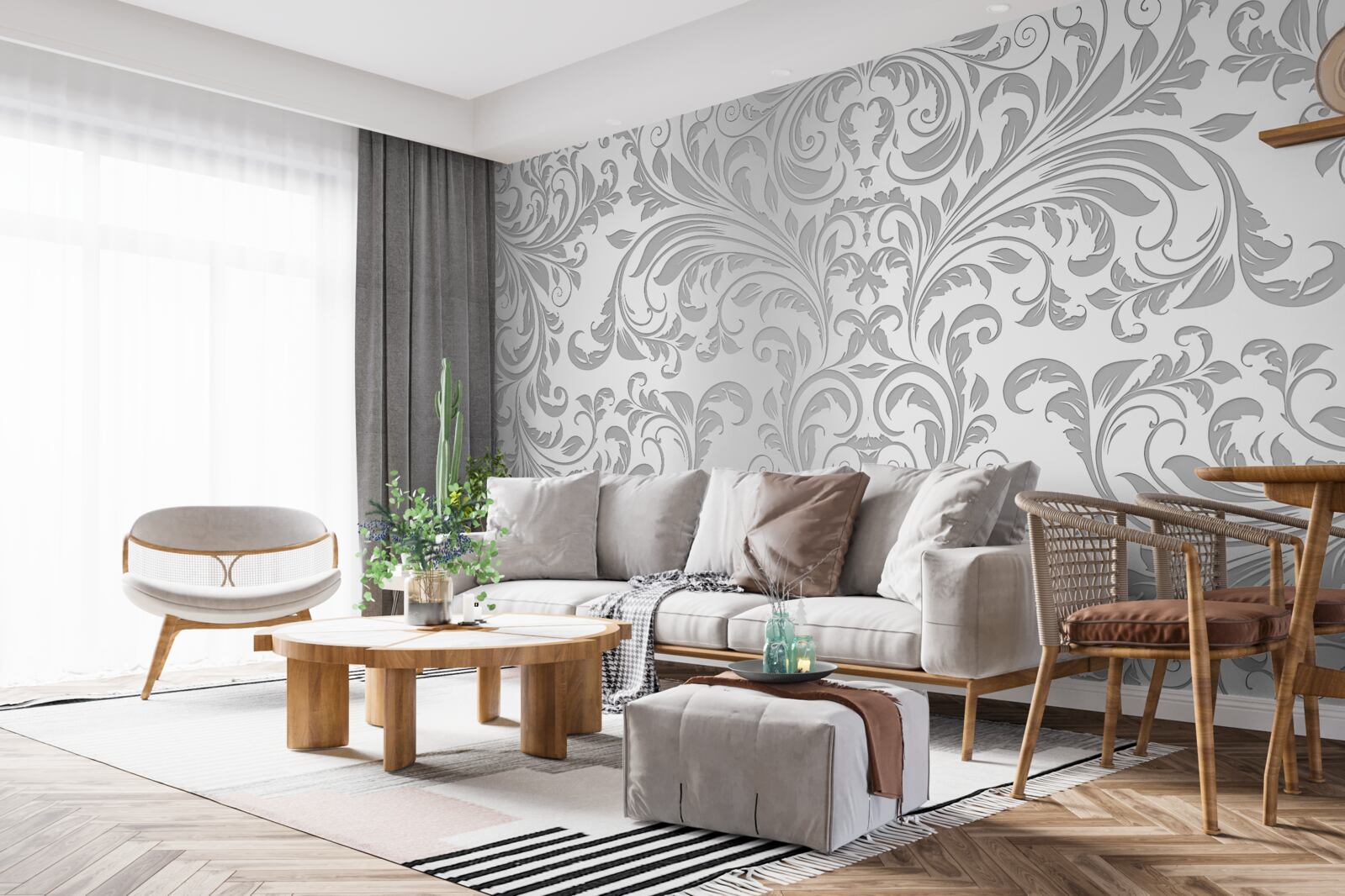 Фотошпалери шпалери з сірими вихровими візерунками