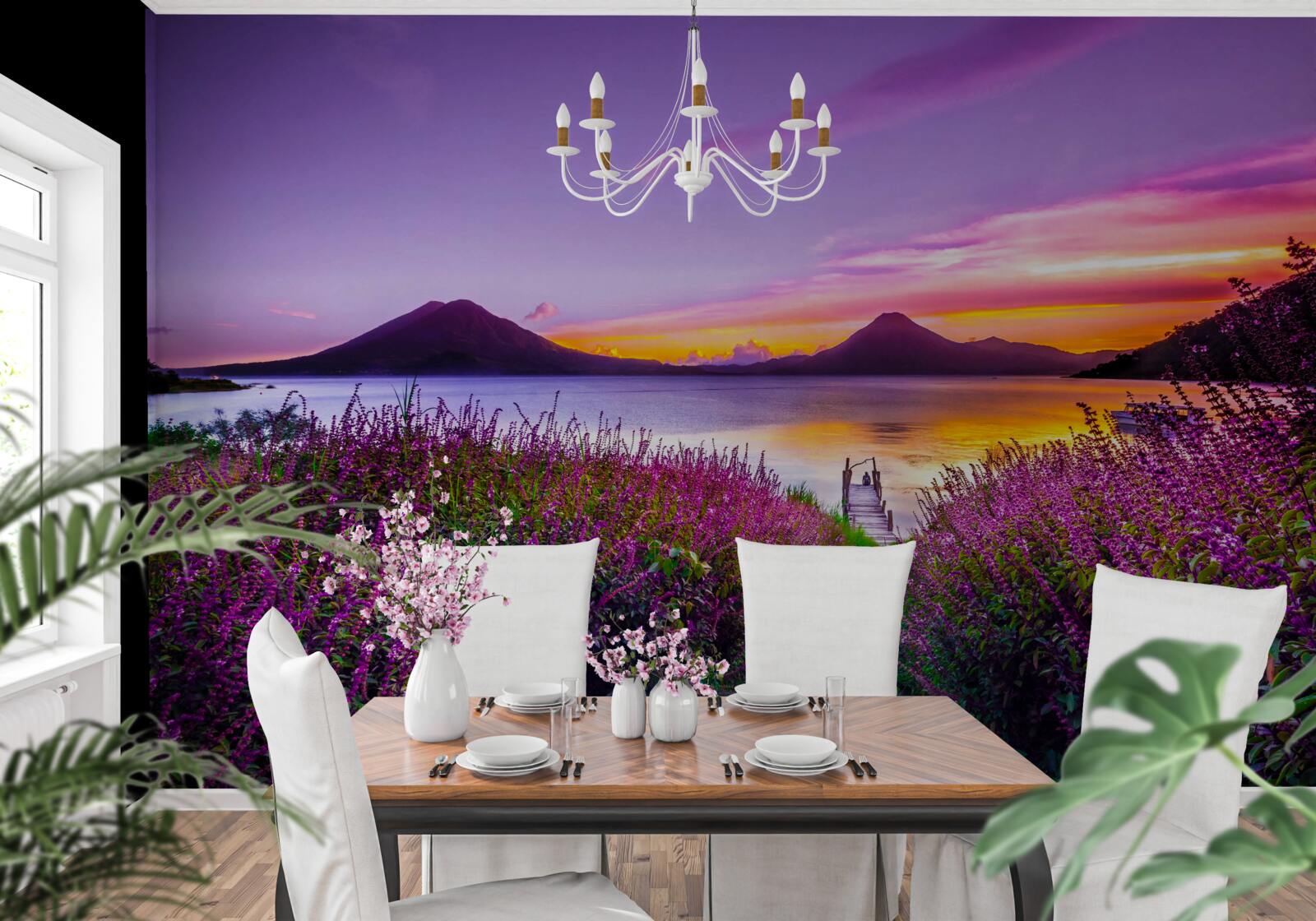 Фотошпалери доріжка, оточена кущами лаванди