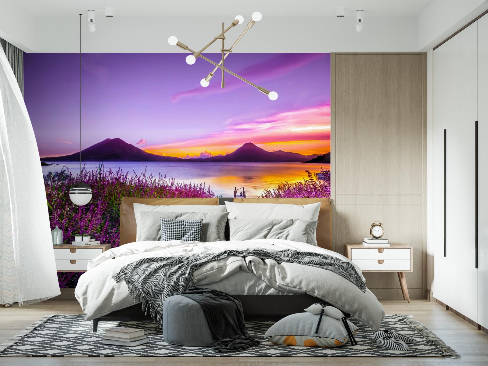 Фотошпалери доріжка, оточена кущами лаванди