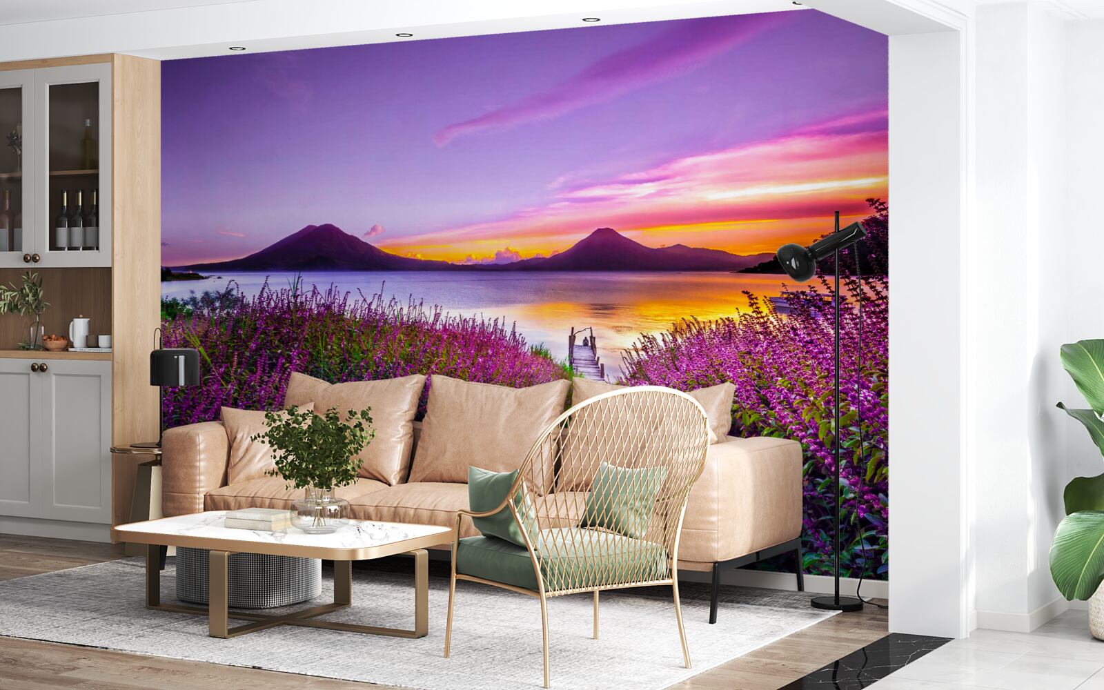 Фотошпалери доріжка, оточена кущами лаванди