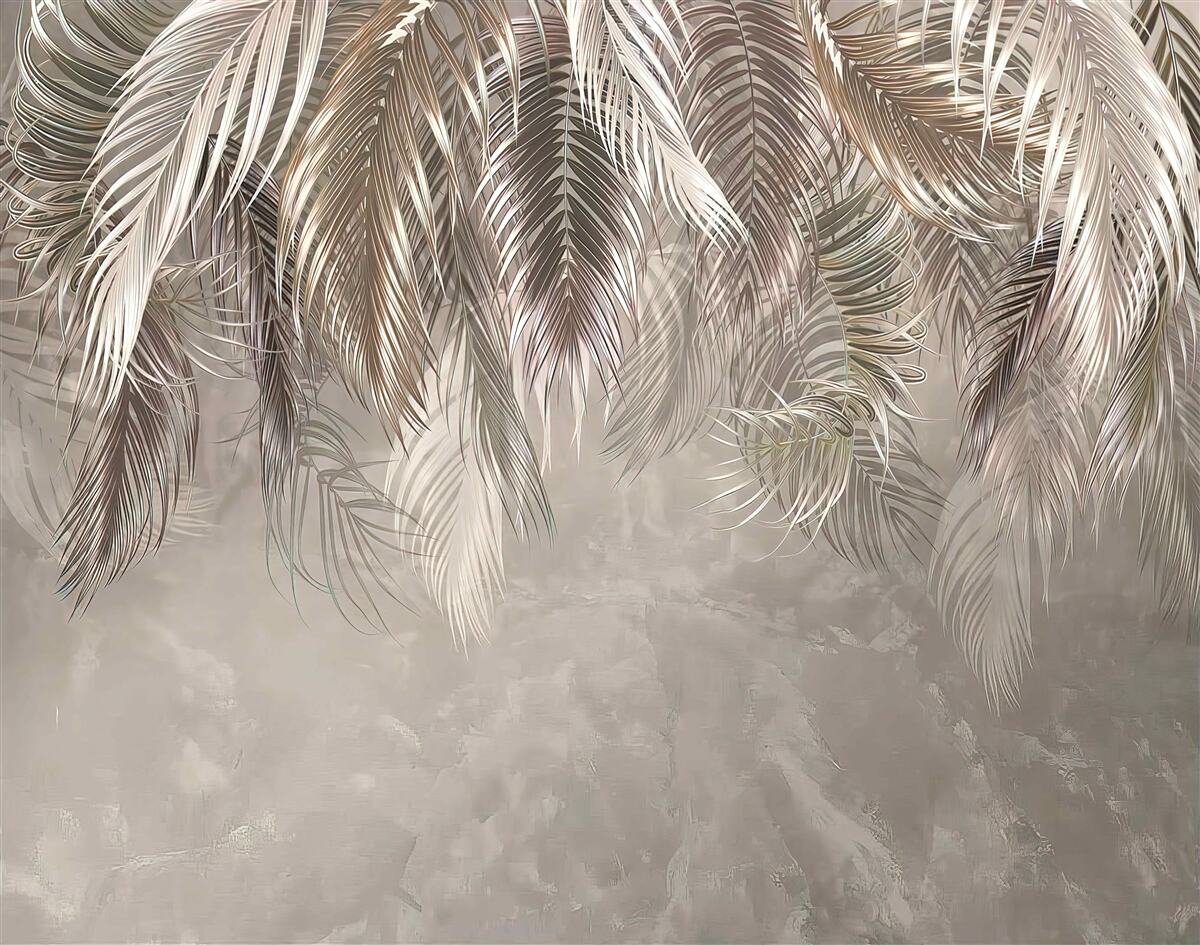 Фотошпалери вузьке, велике листя, каскадне