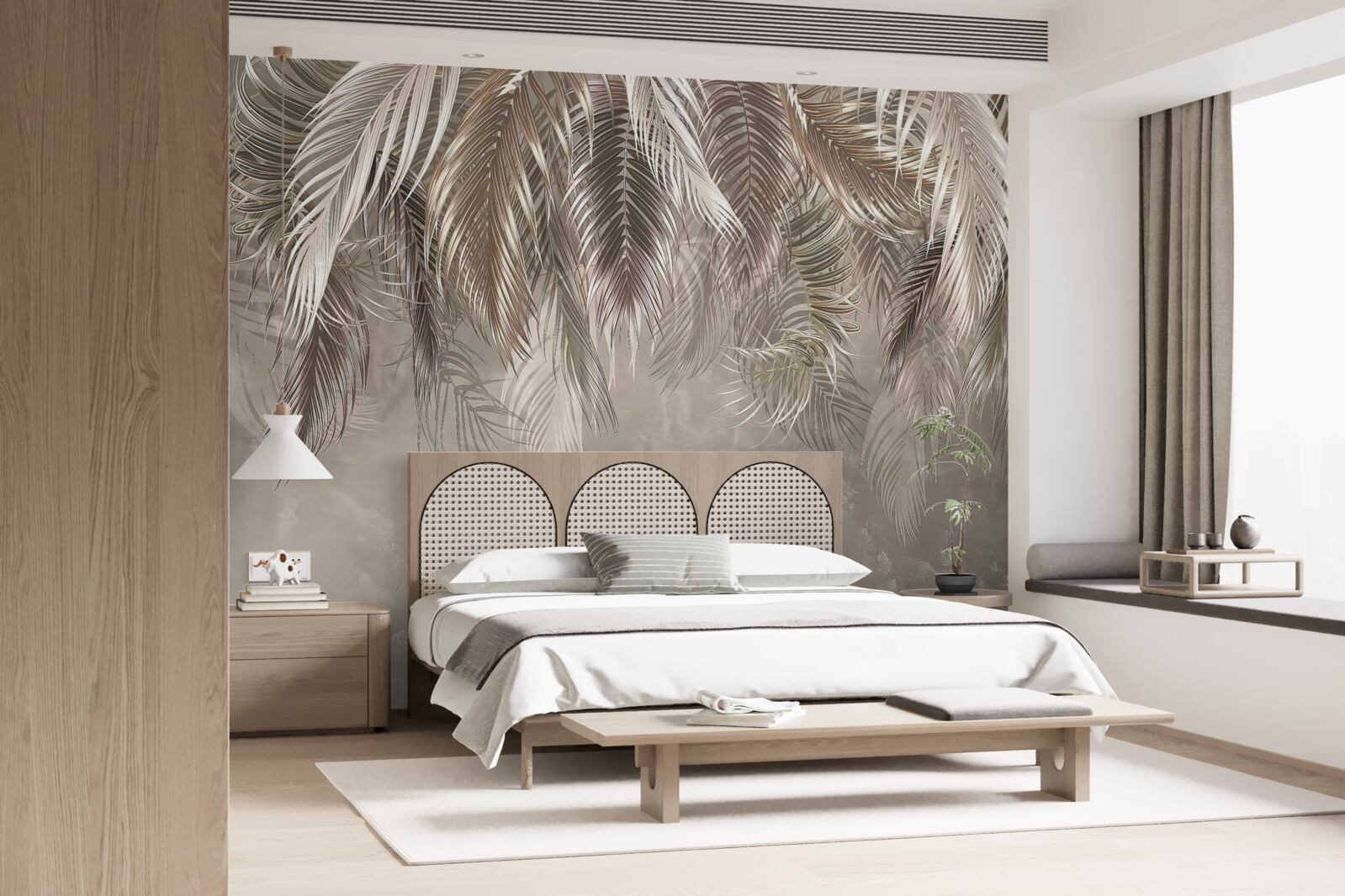 Фотошпалери вузьке, велике листя, каскадне