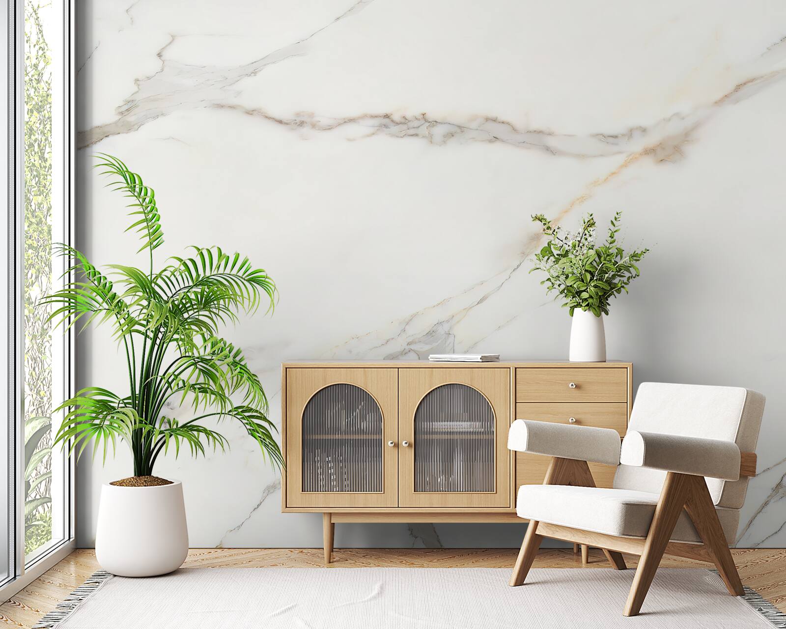 Фотошпалери світлий мармур з візерунками