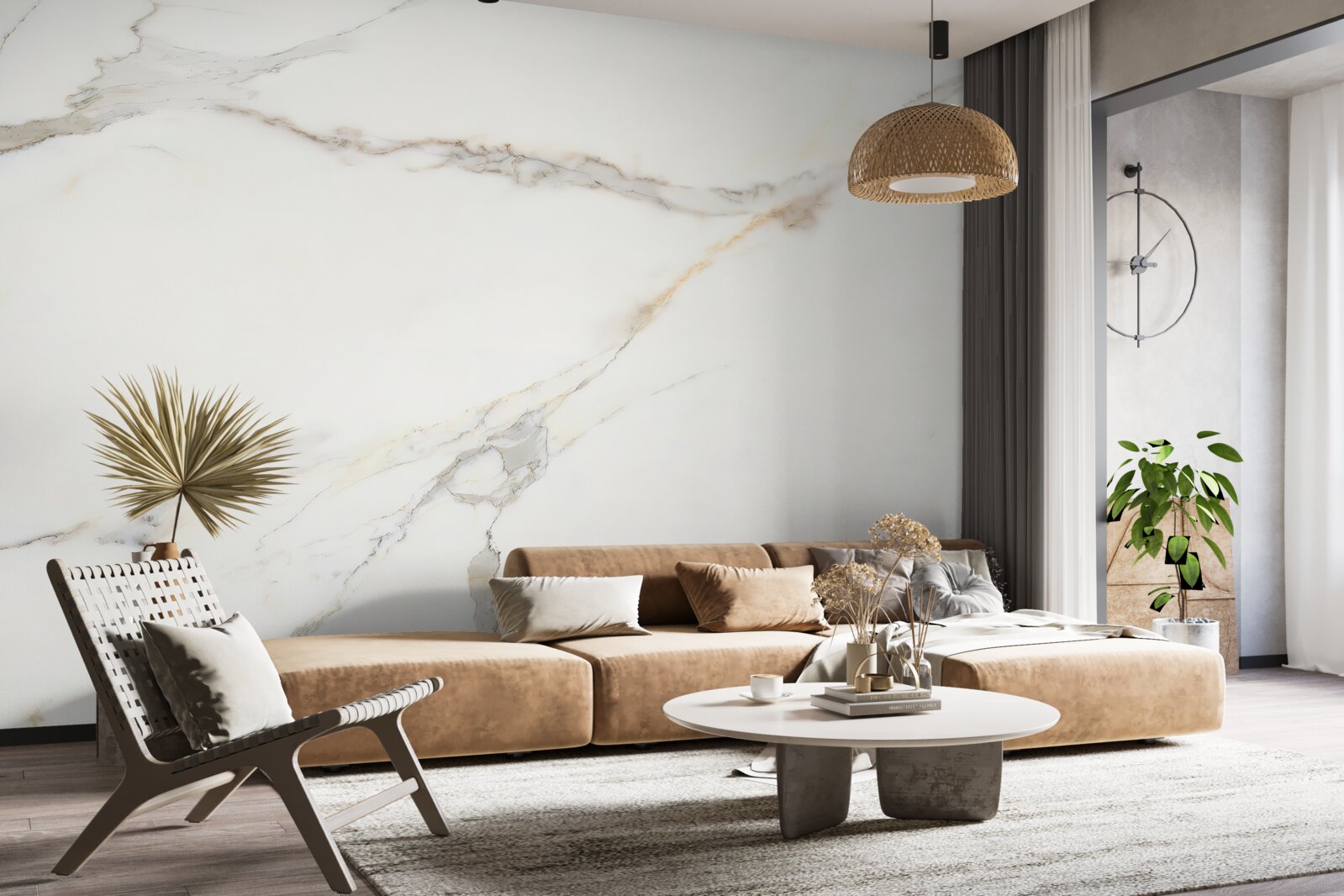 Фотошпалери світлий мармур з візерунками