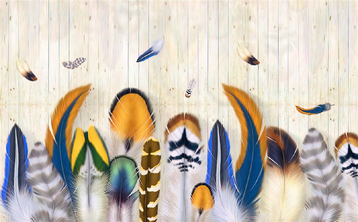 Фотошпалери пташине пір'я різних форматів і відтінків