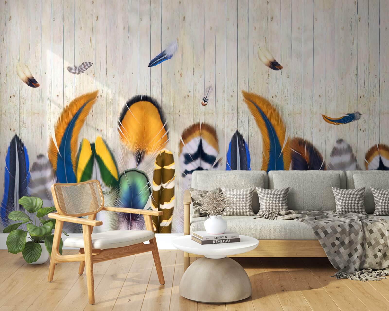 Фотошпалери пташине пір'я різних форматів і відтінків