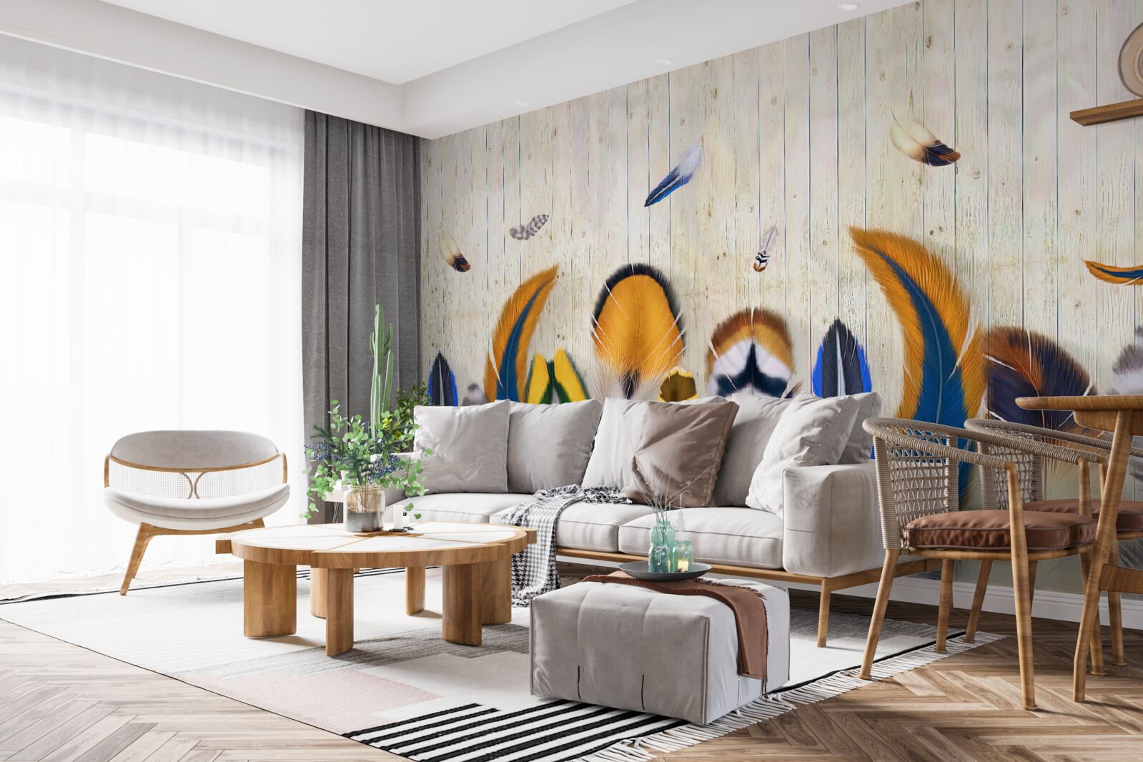 Фотошпалери пташине пір'я різних форматів і відтінків