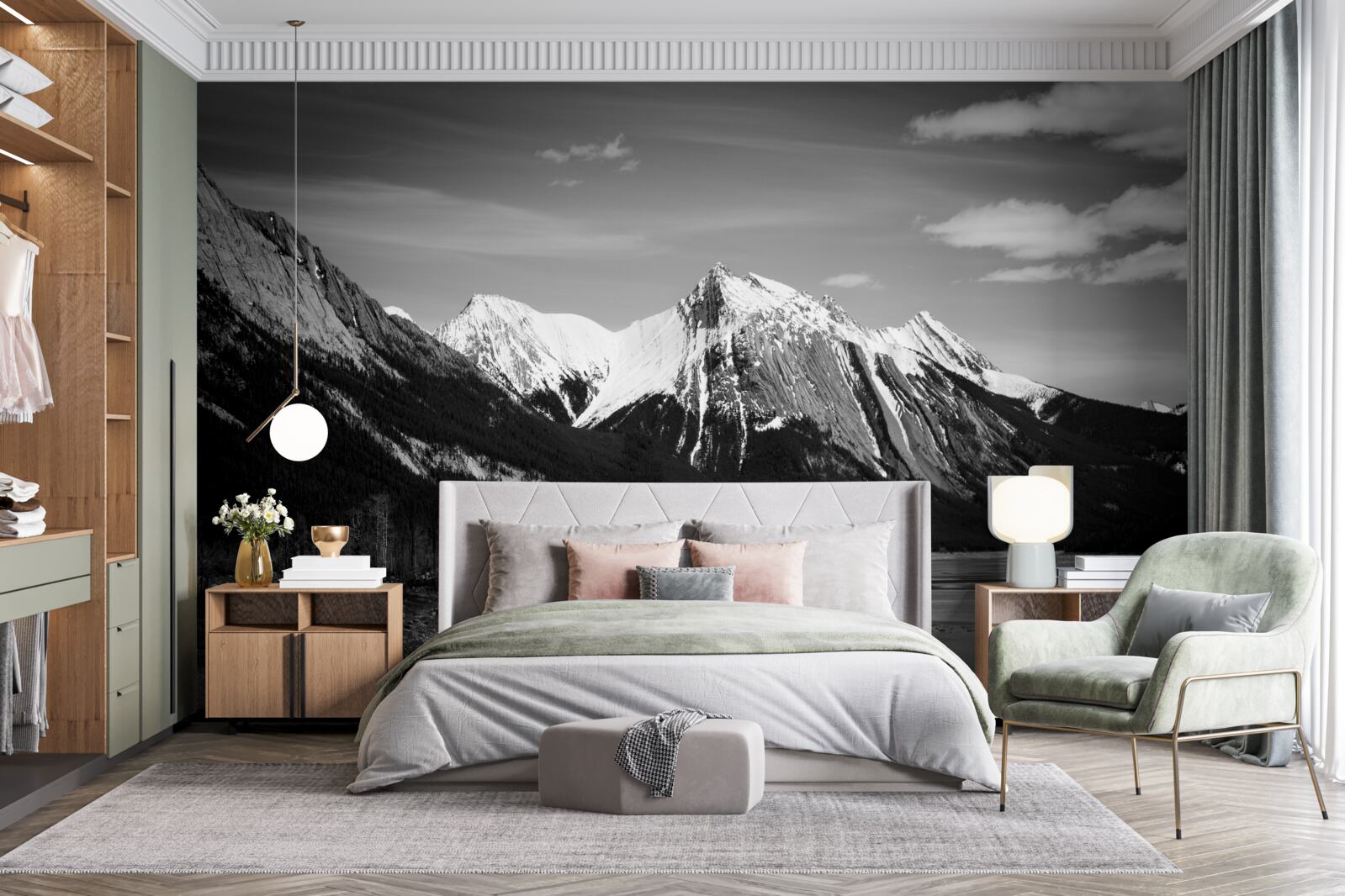 Фотошпалери гори в монохромних тонах