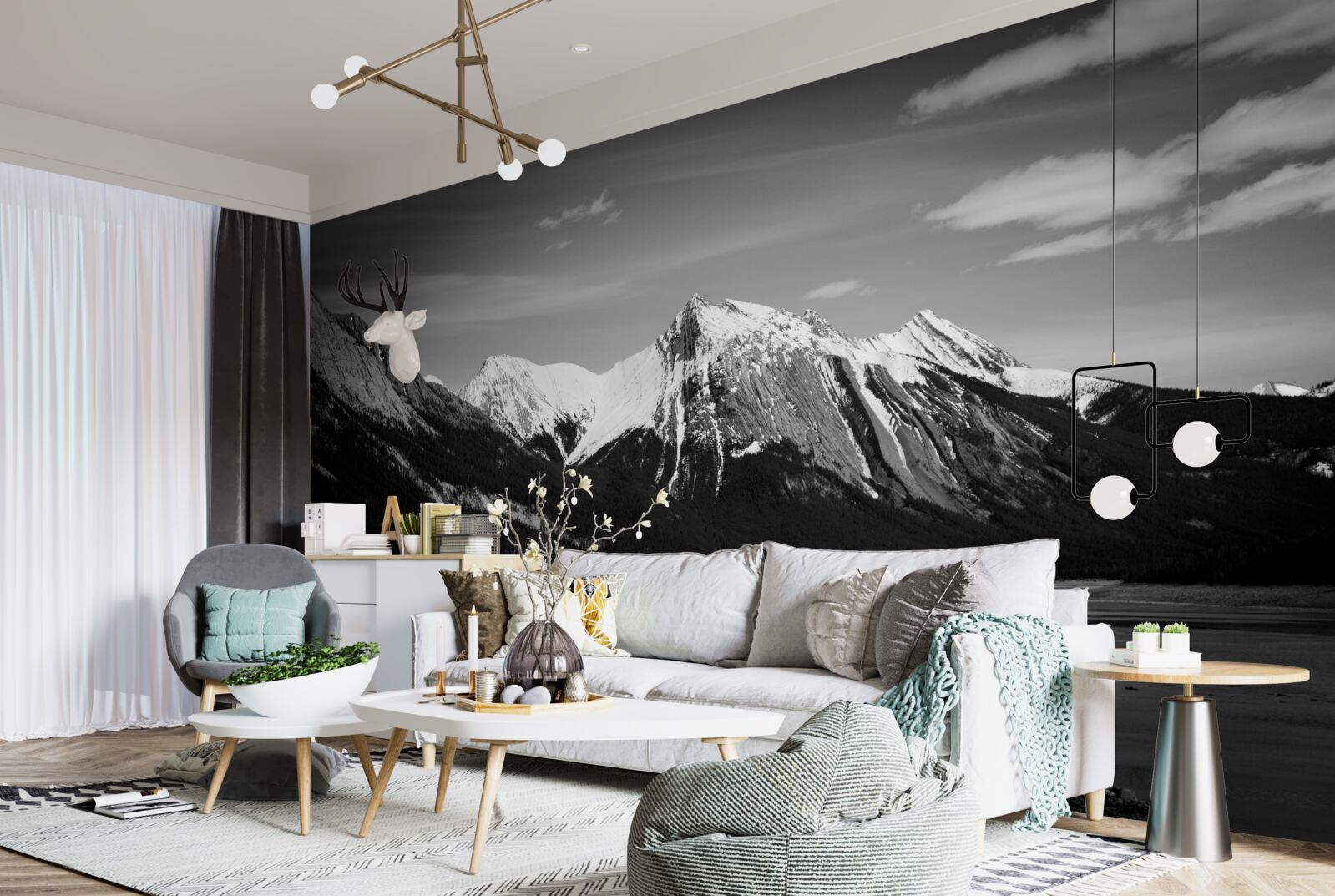 Фотошпалери гори в монохромних тонах