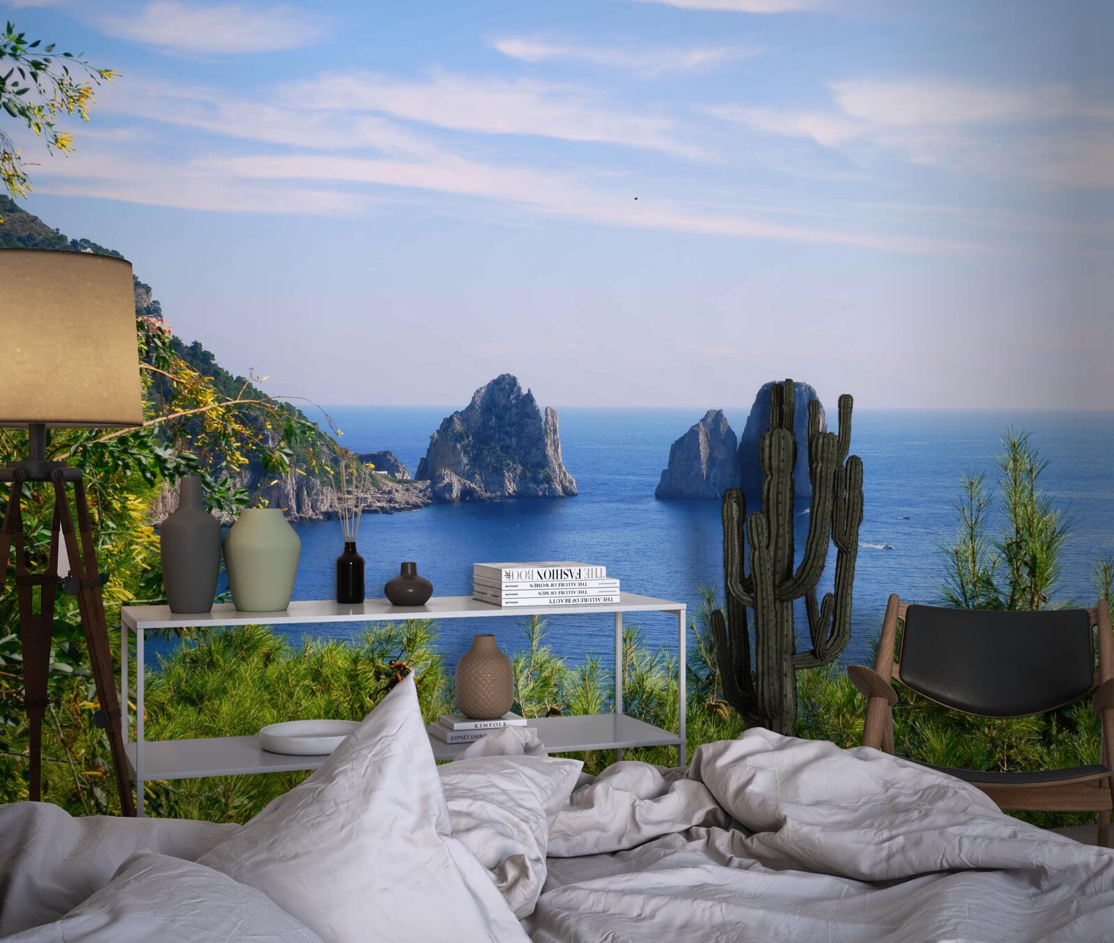 Фотошпалери панорама океану та скель