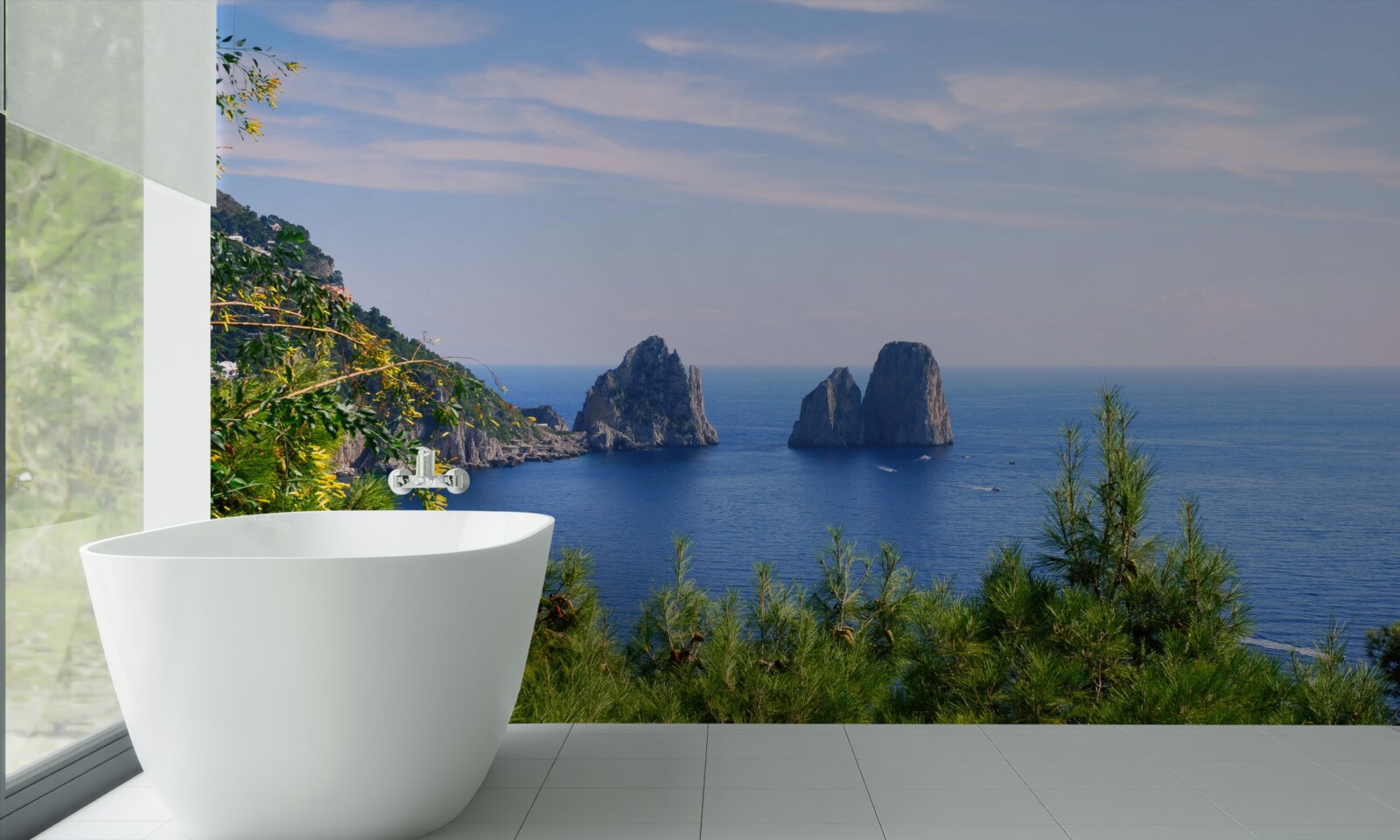 Фотошпалери панорама океану та скель