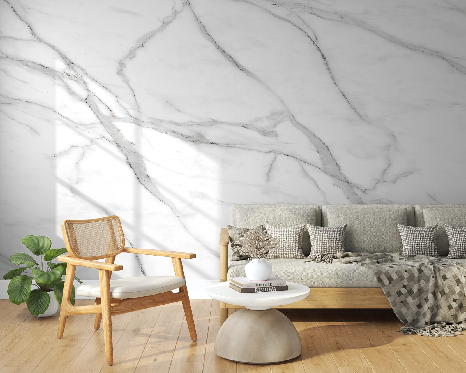 Фотошпалери світло-сіра смугаста стіна