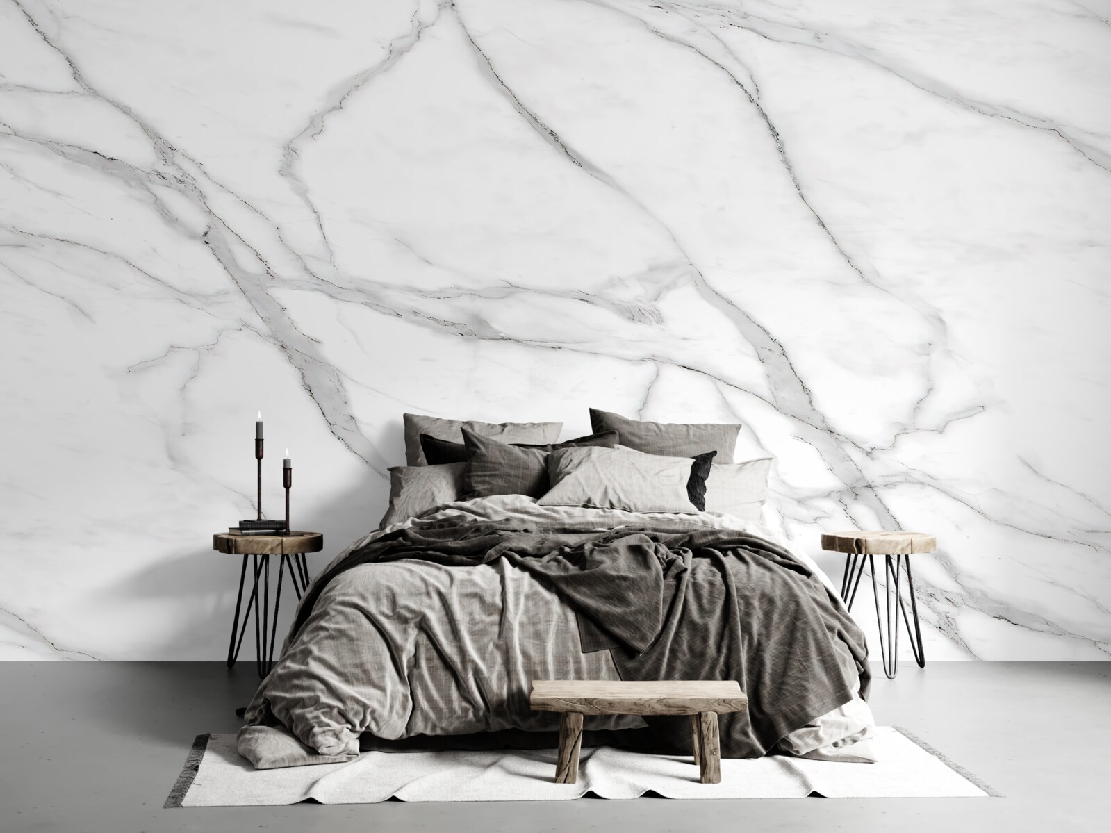 Фотошпалери світло-сіра смугаста стіна