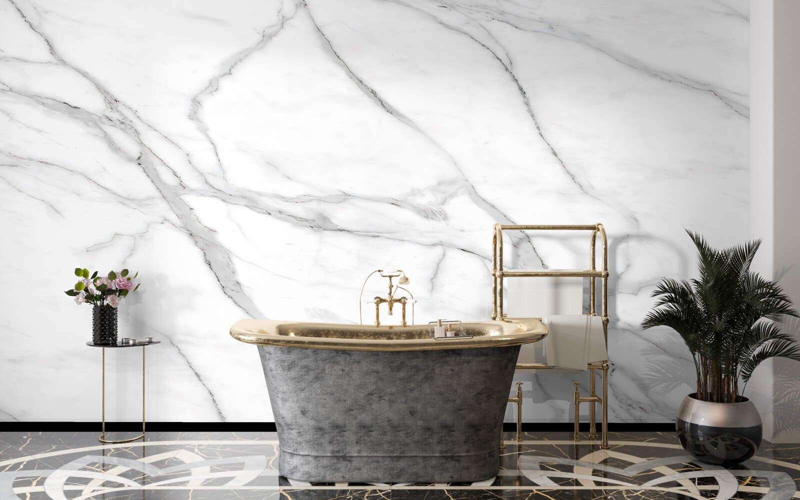 Фотошпалери світло-сіра смугаста стіна