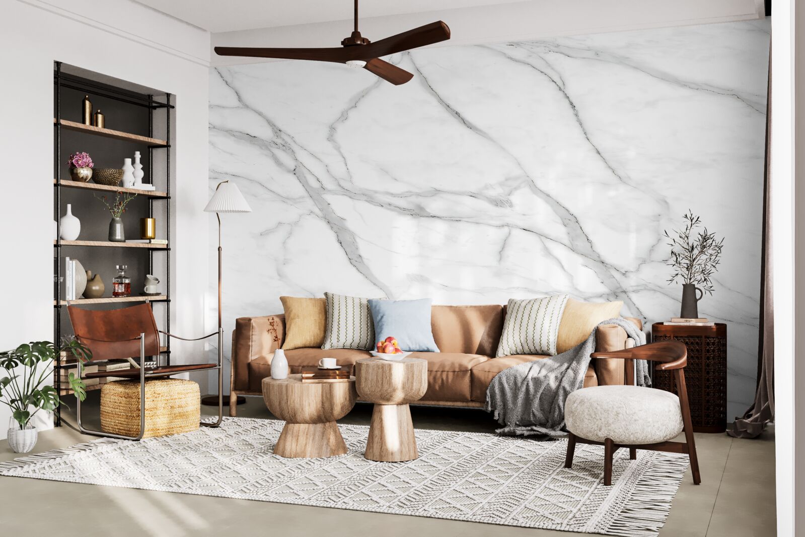 Фотошпалери світло-сіра смугаста стіна