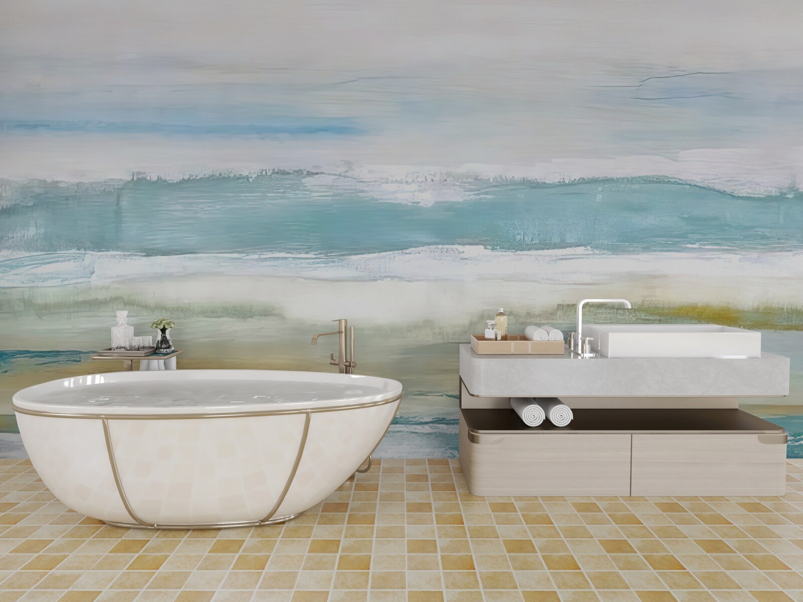 Фотошпалери різнокольорові абстрактні мазки