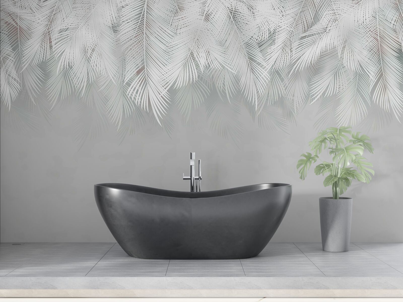 Фотошпалери білосніжне пір'я звисає вниз