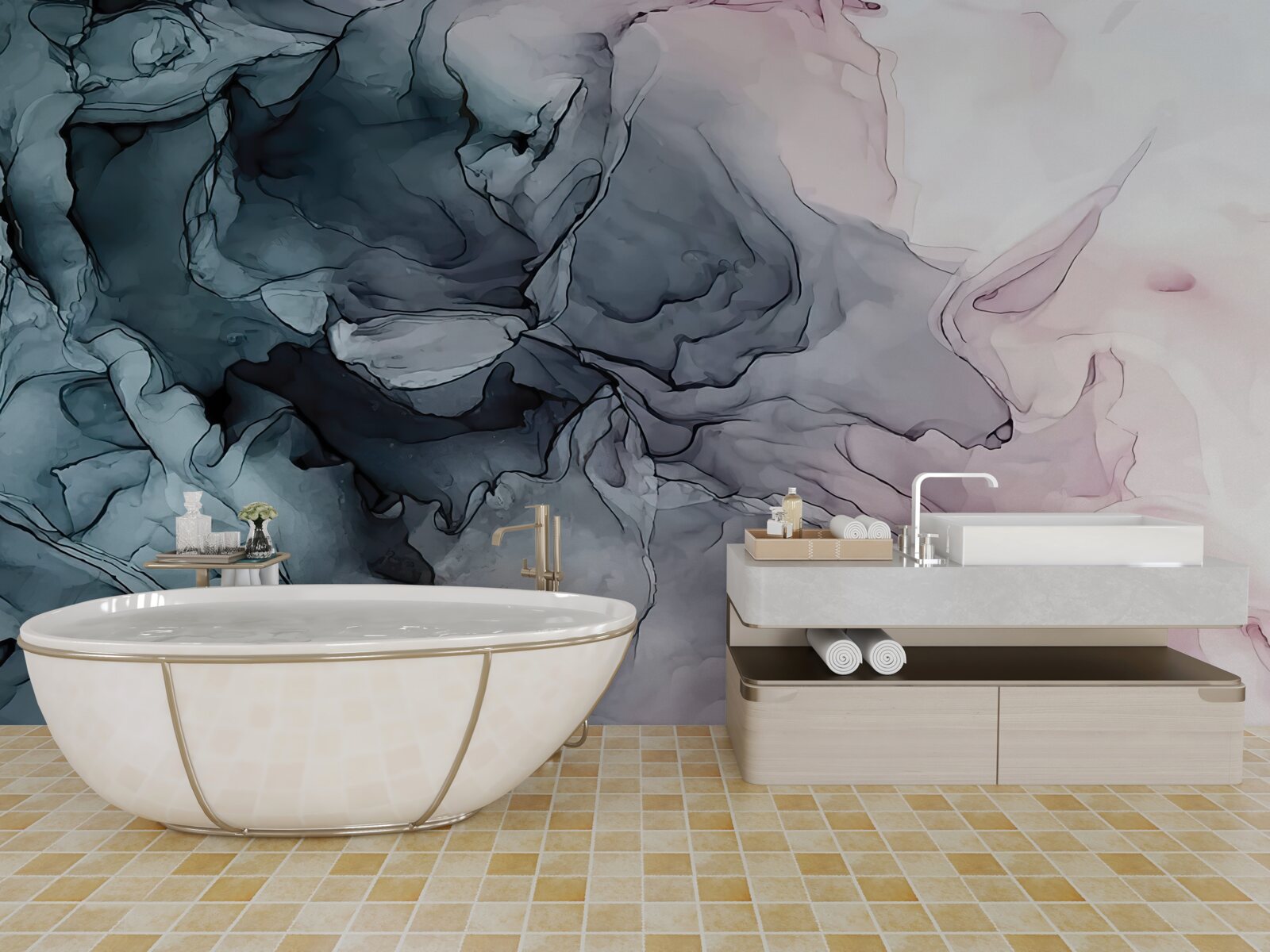 Фотошпалери різнокольорові акварельні знаки