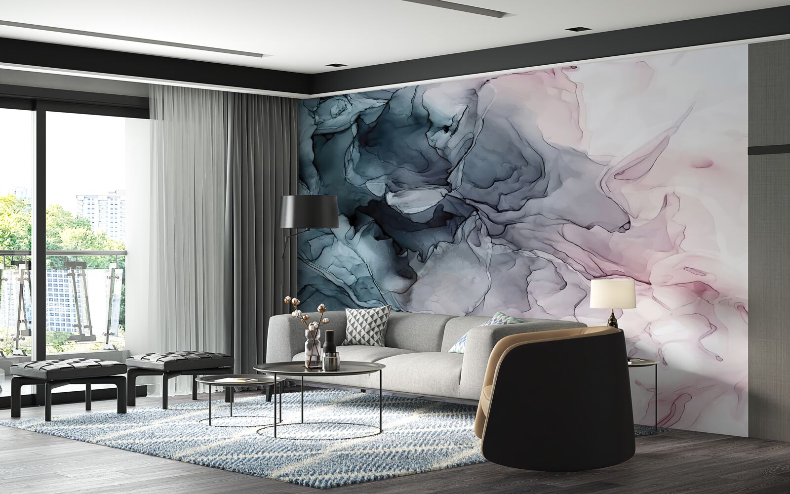 Фотошпалери різнокольорові акварельні знаки