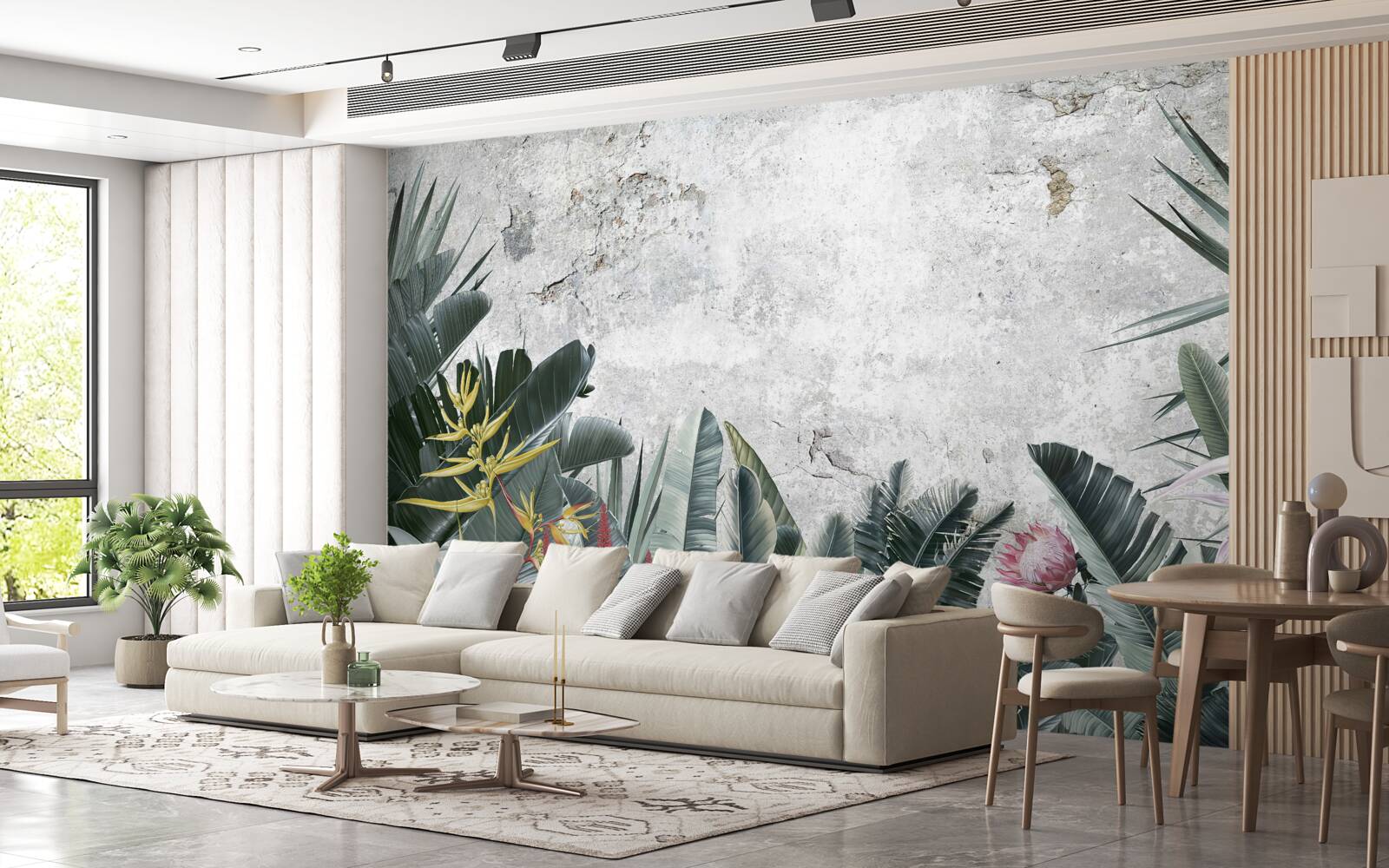 Фотошпалери різні тропічні зелені зони