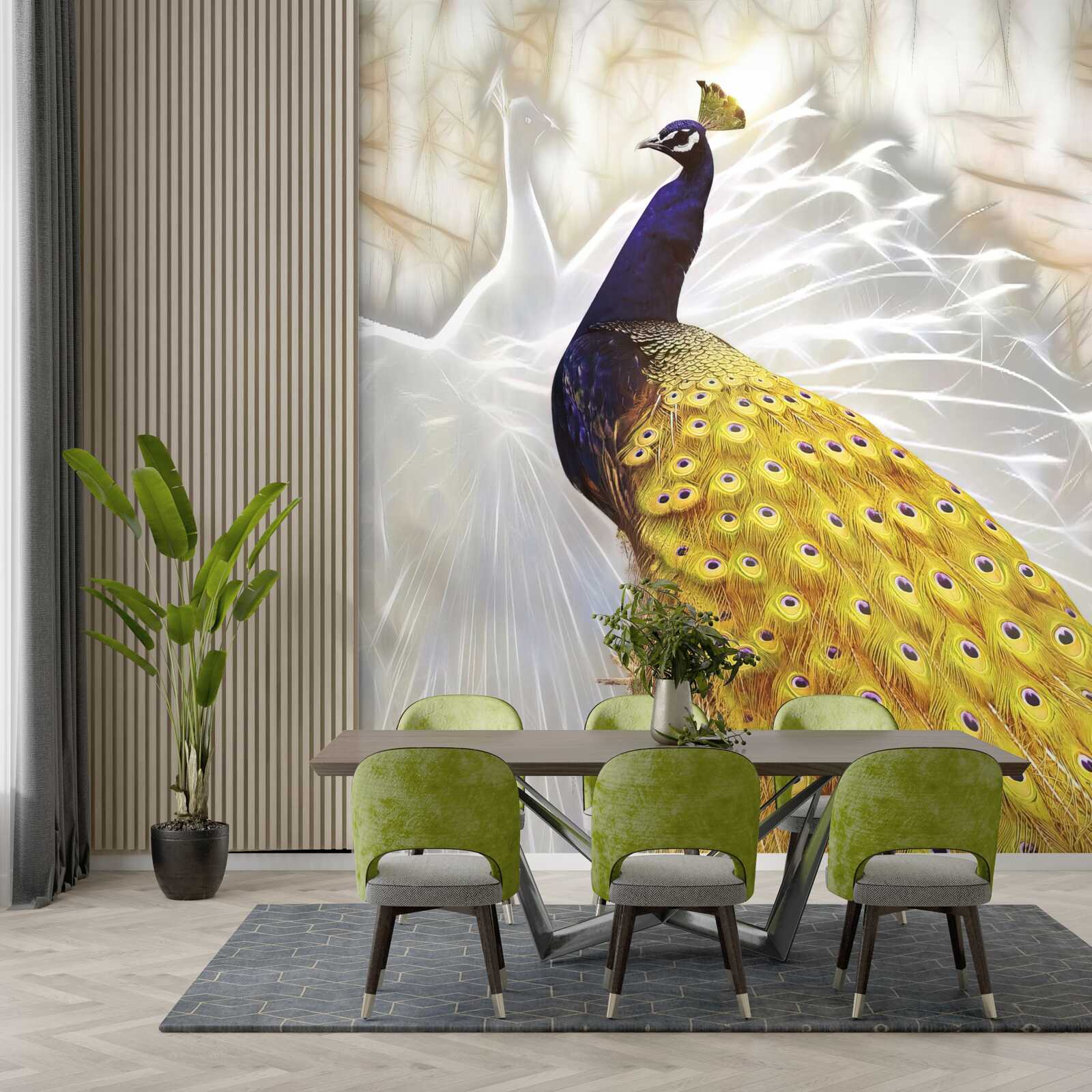 Фотошпалери птах із золотим пір'ям