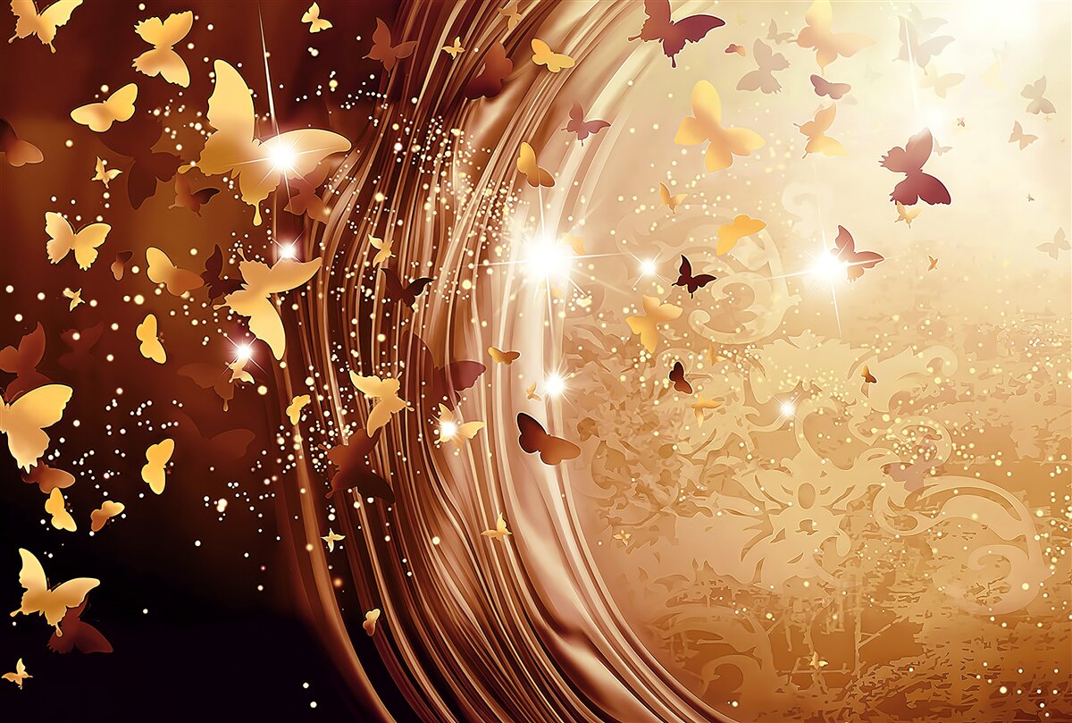 Фотошпалери завитки та метелики