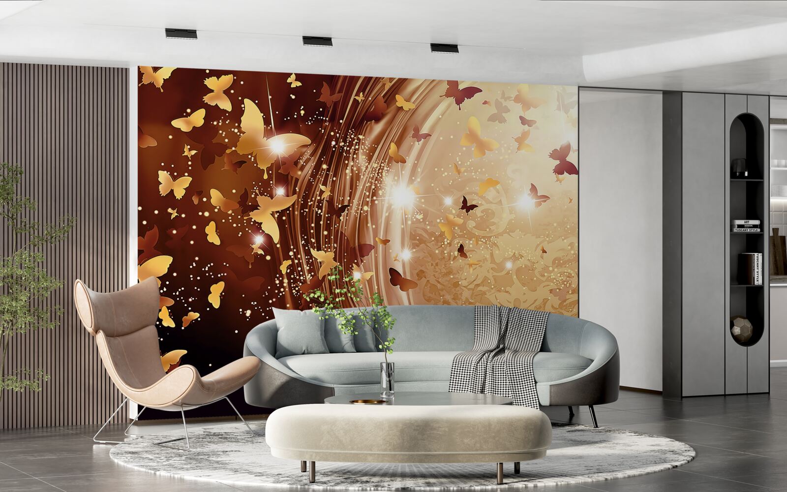 Фотошпалери завитки та метелики