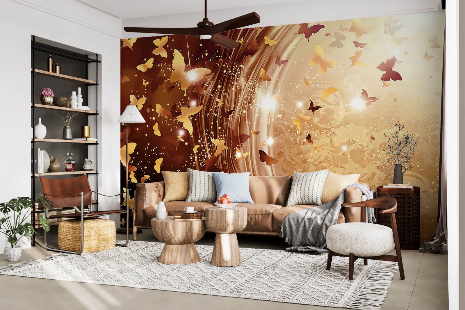 Фотошпалери завитки та метелики