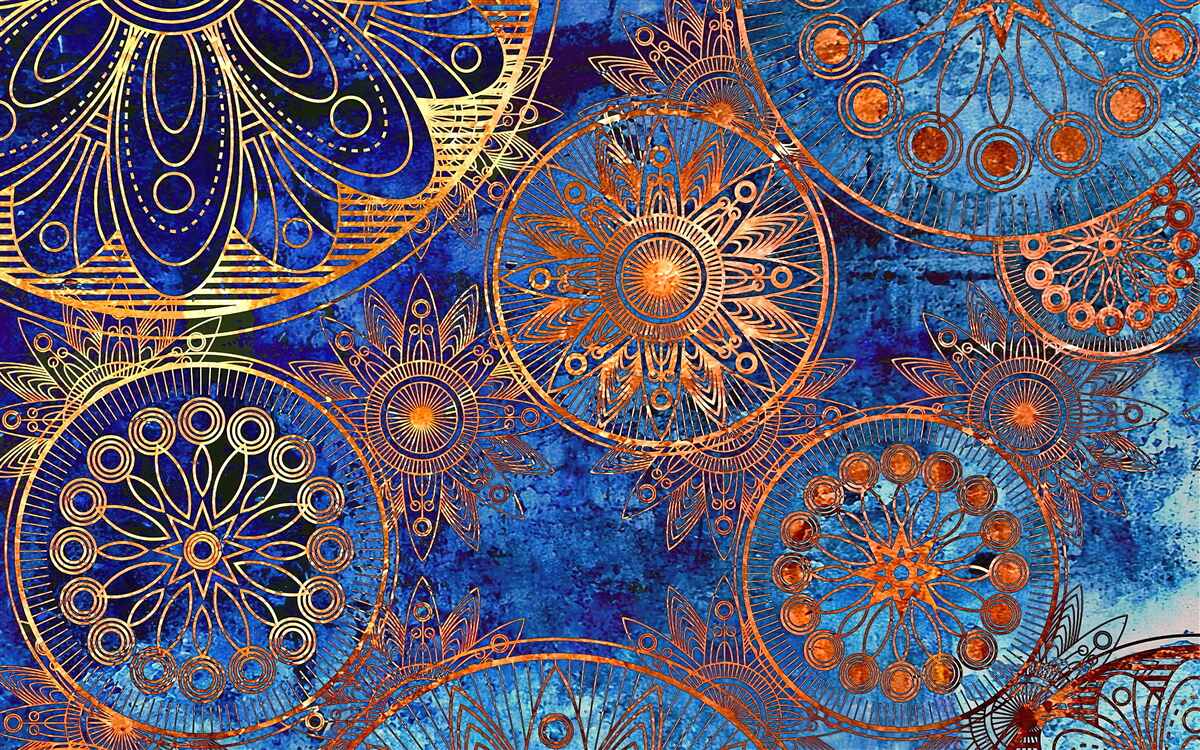 Фотошпалери різні хвилясті золоті кола