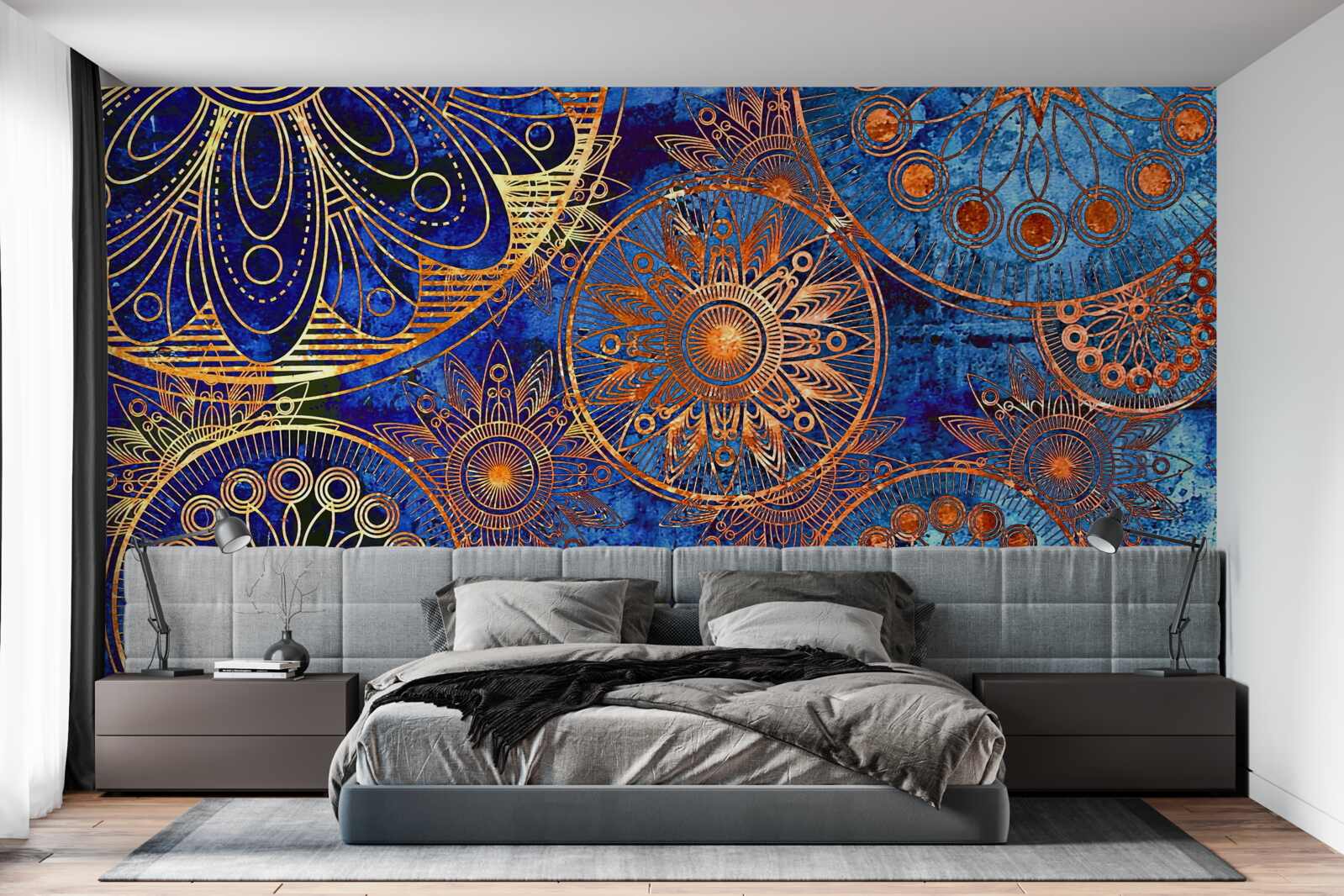 Фотошпалери різні хвилясті золоті кола