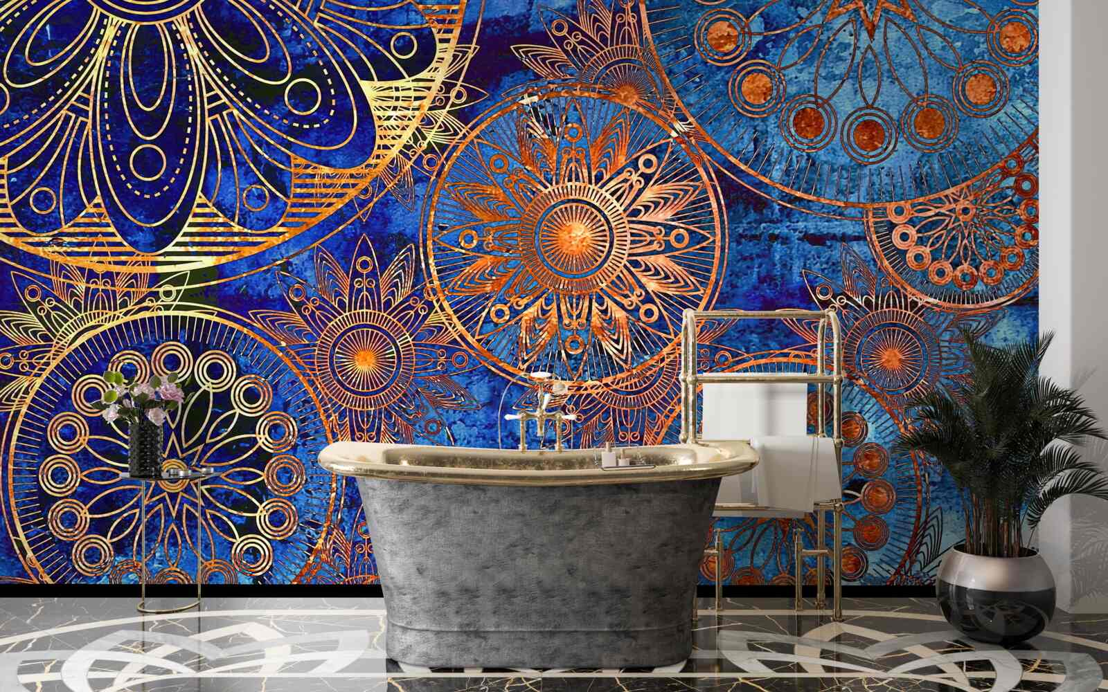 Фотошпалери різні хвилясті золоті кола