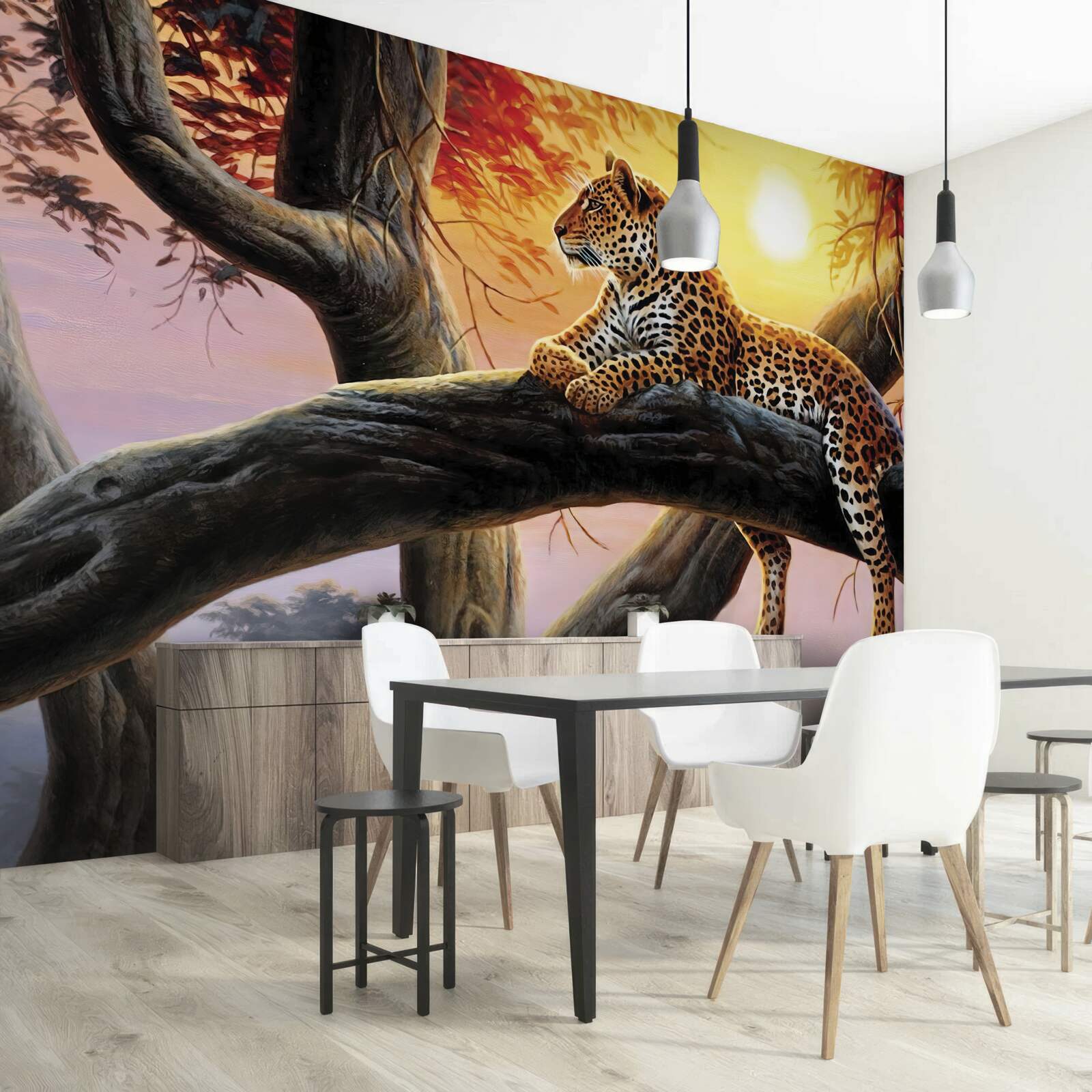 Фотошпалери леопард сидів на дереві і насолоджувався відпочинком