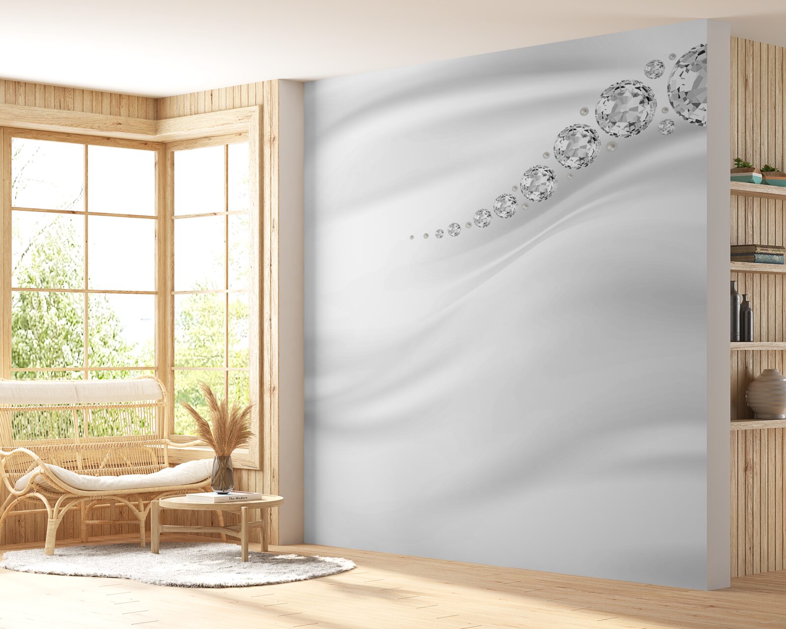 Фотошпалери білосніжні хвилі та дорогоцінні мінерали