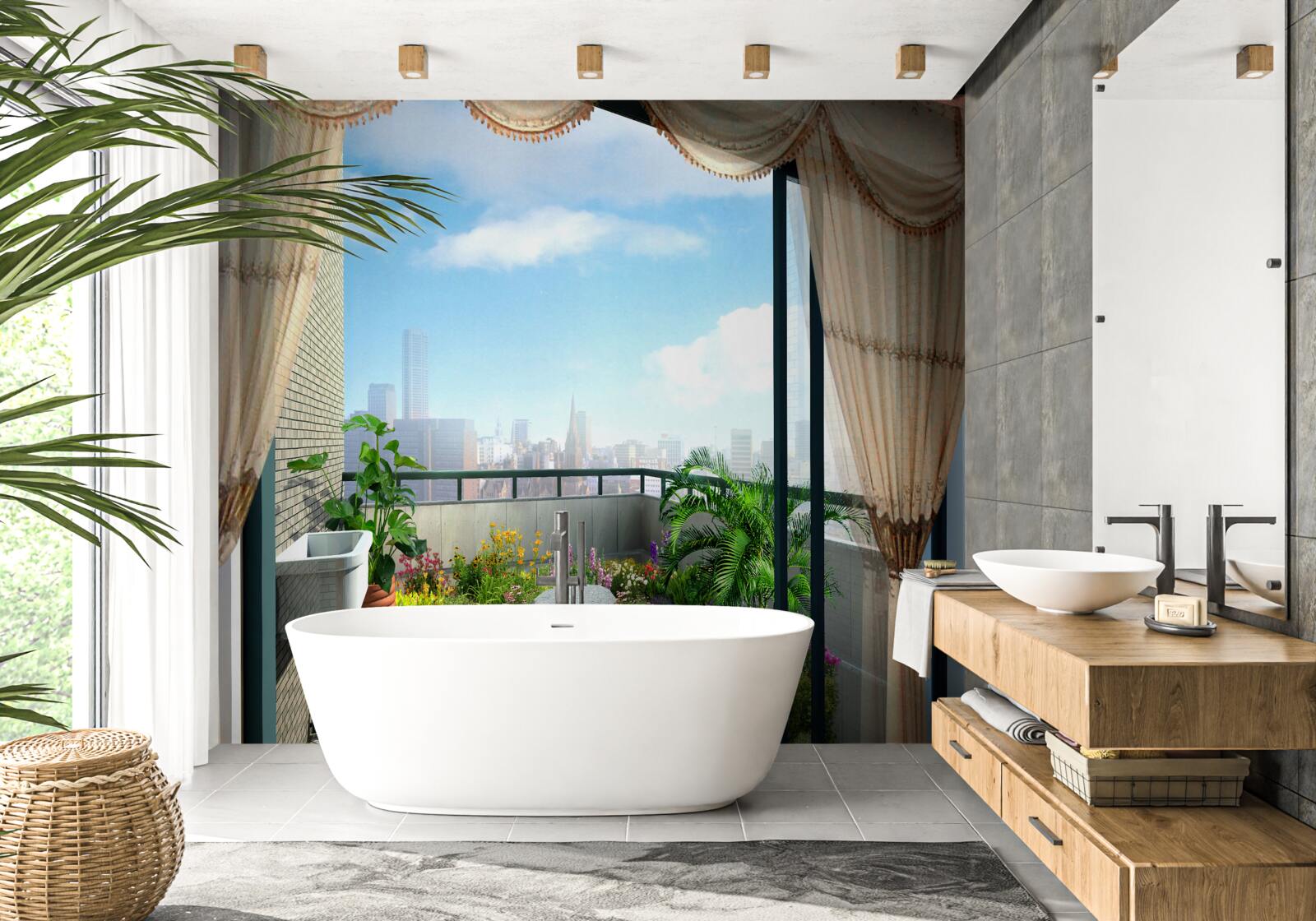 Фотошпалери рослини для відкритої лоджії будинку