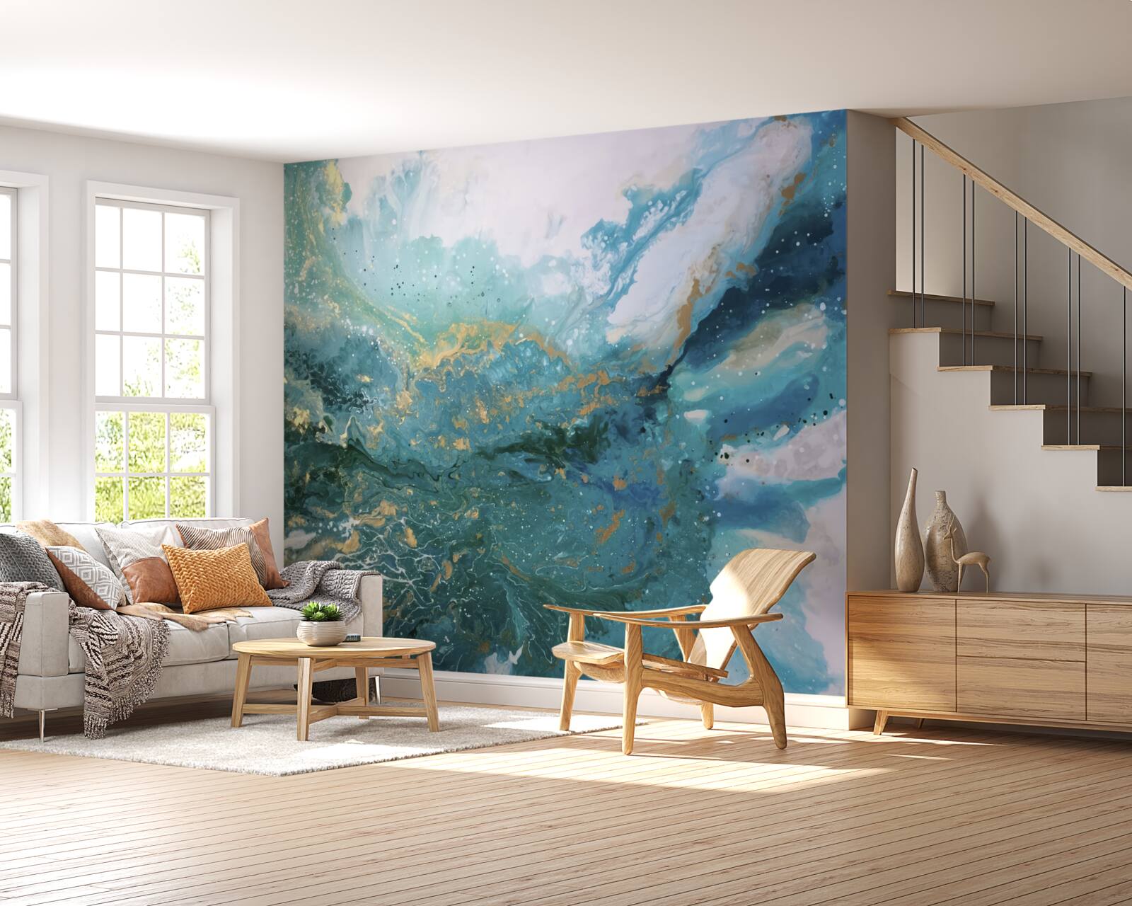 Фотошпалери темні мазки абстрактних фарб