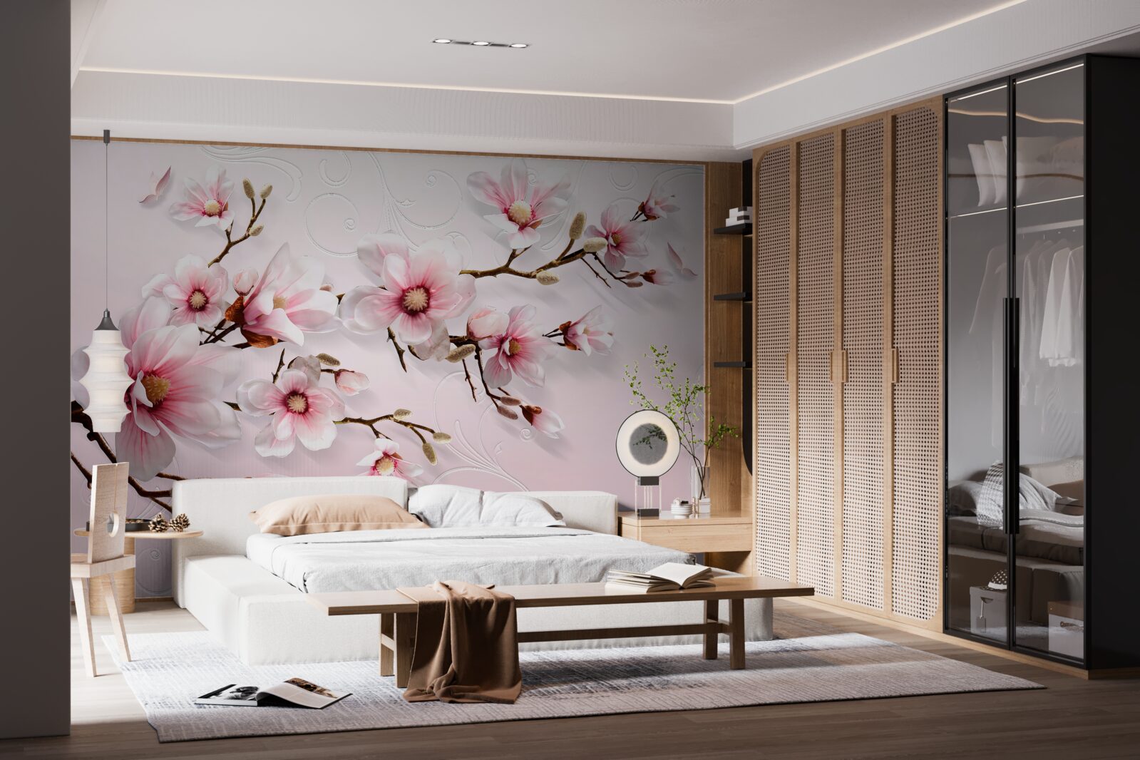 Фотошпалери фоновий розпис з квітковим мотивом