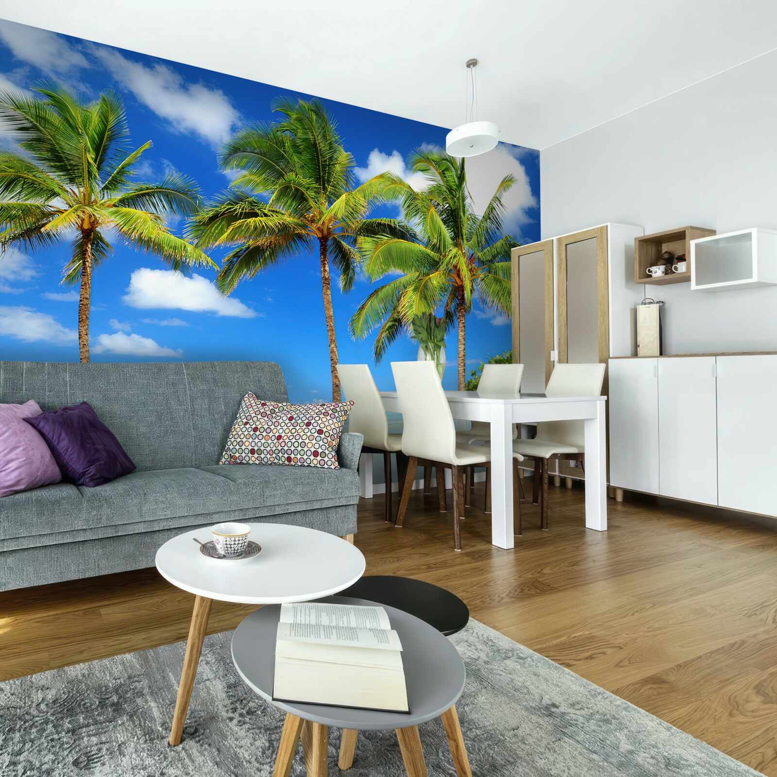 Фотошпалери пальми на піщаному узбережжі