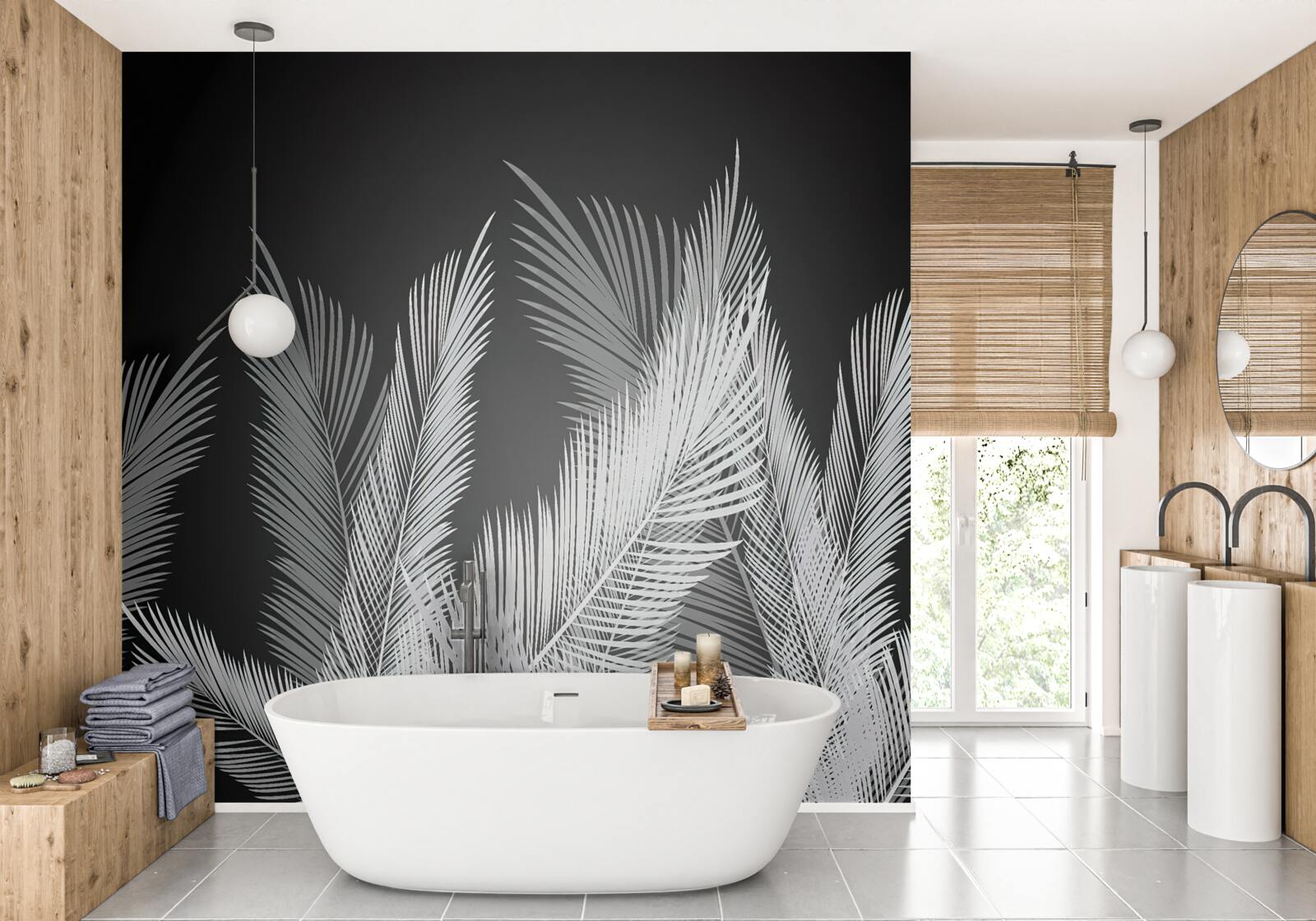 Фотошпалери велике, елегантне листя