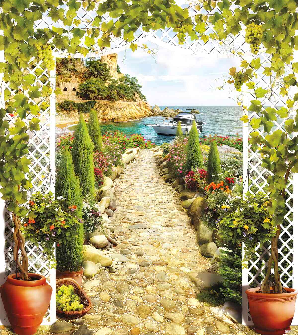 Фотошпалери шлях до моря і корабля