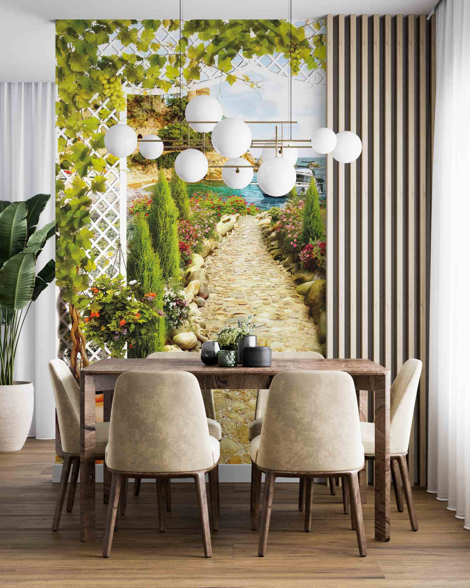 Фотошпалери шлях до моря і корабля