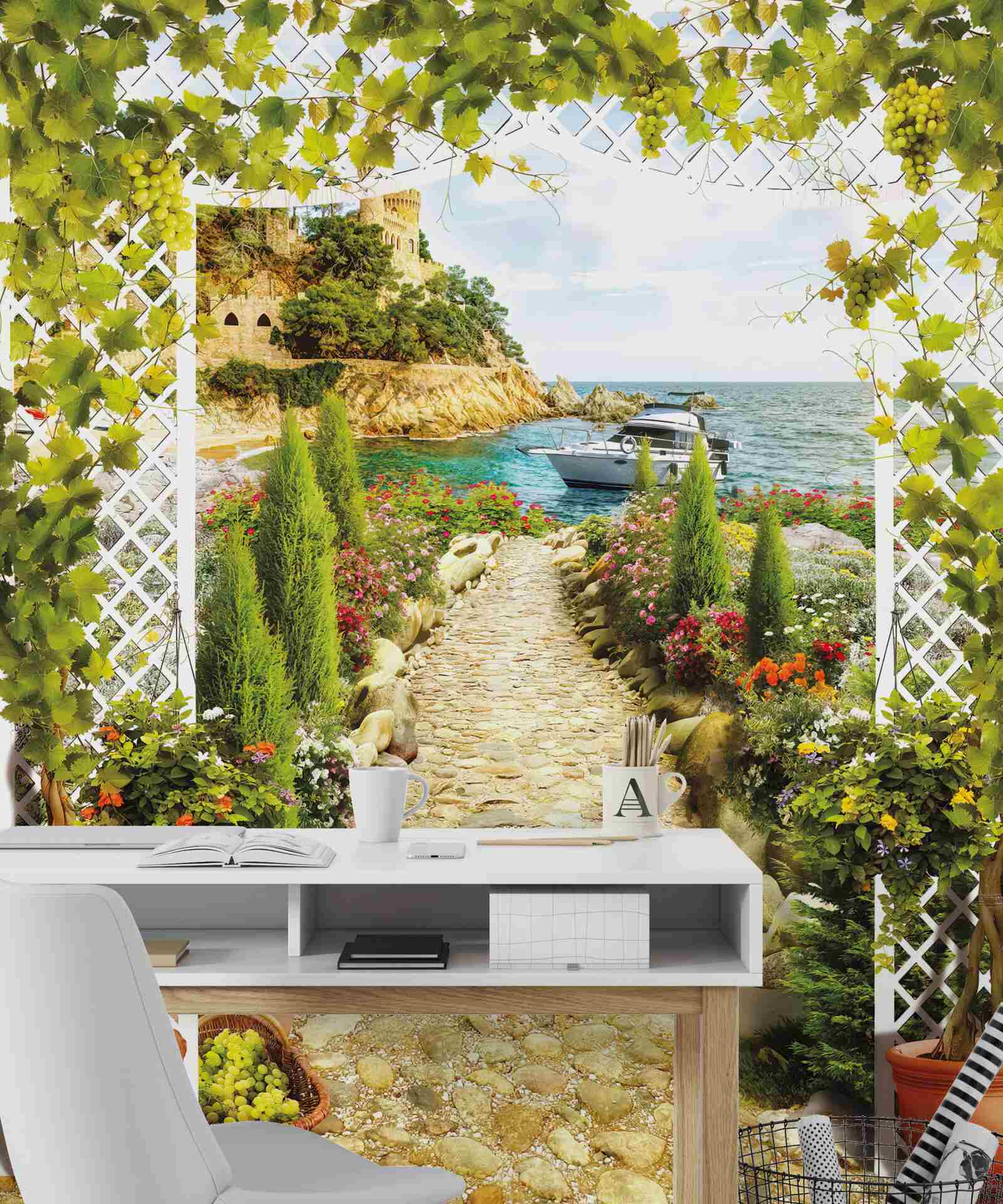 Фотошпалери шлях до моря і корабля