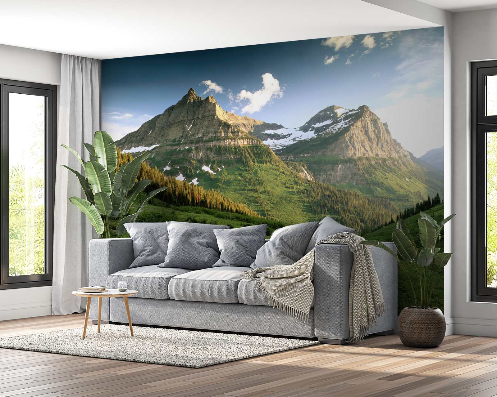 Фотошпалери вид з галявини на величні гори