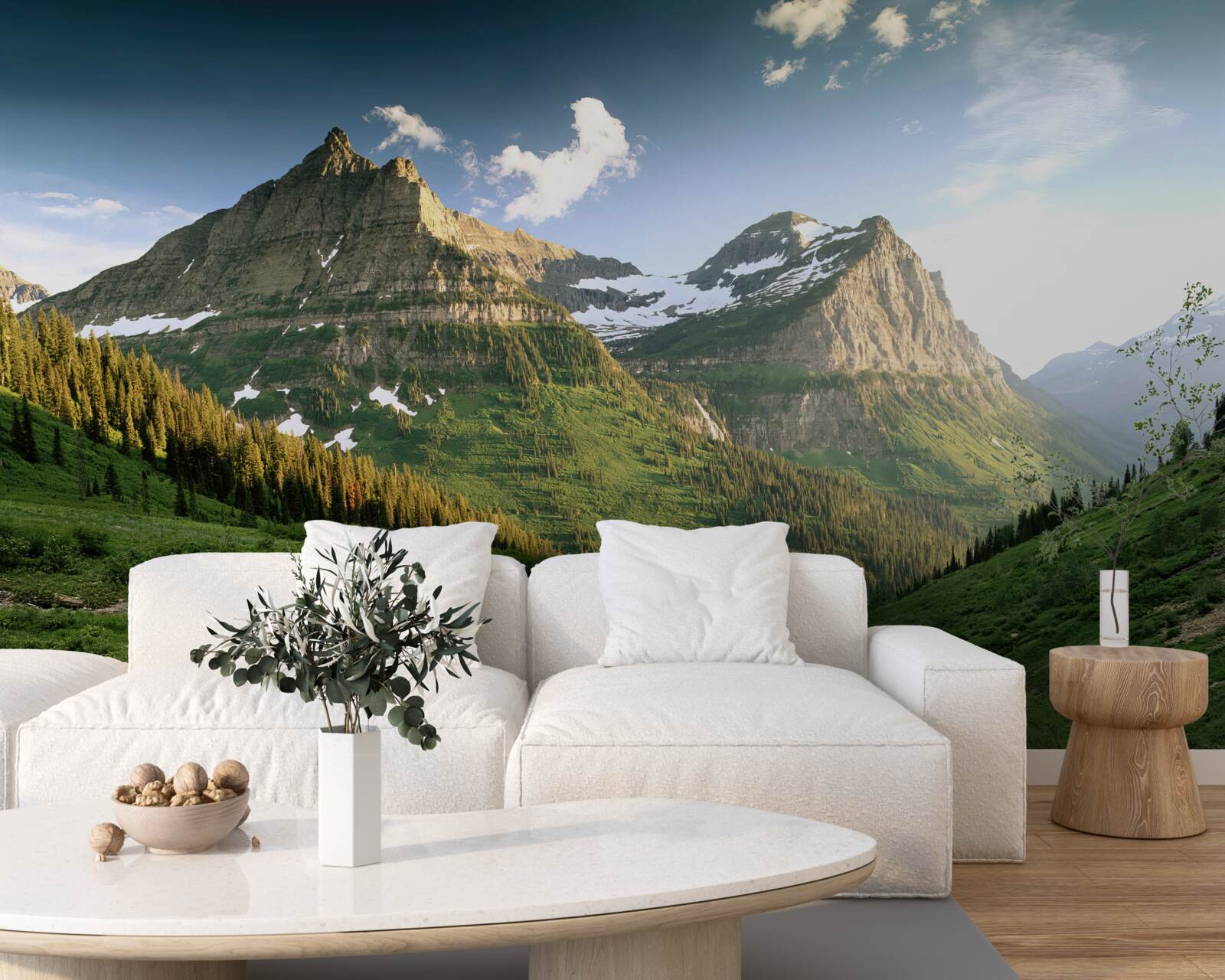 Фотошпалери вид з галявини на величні гори