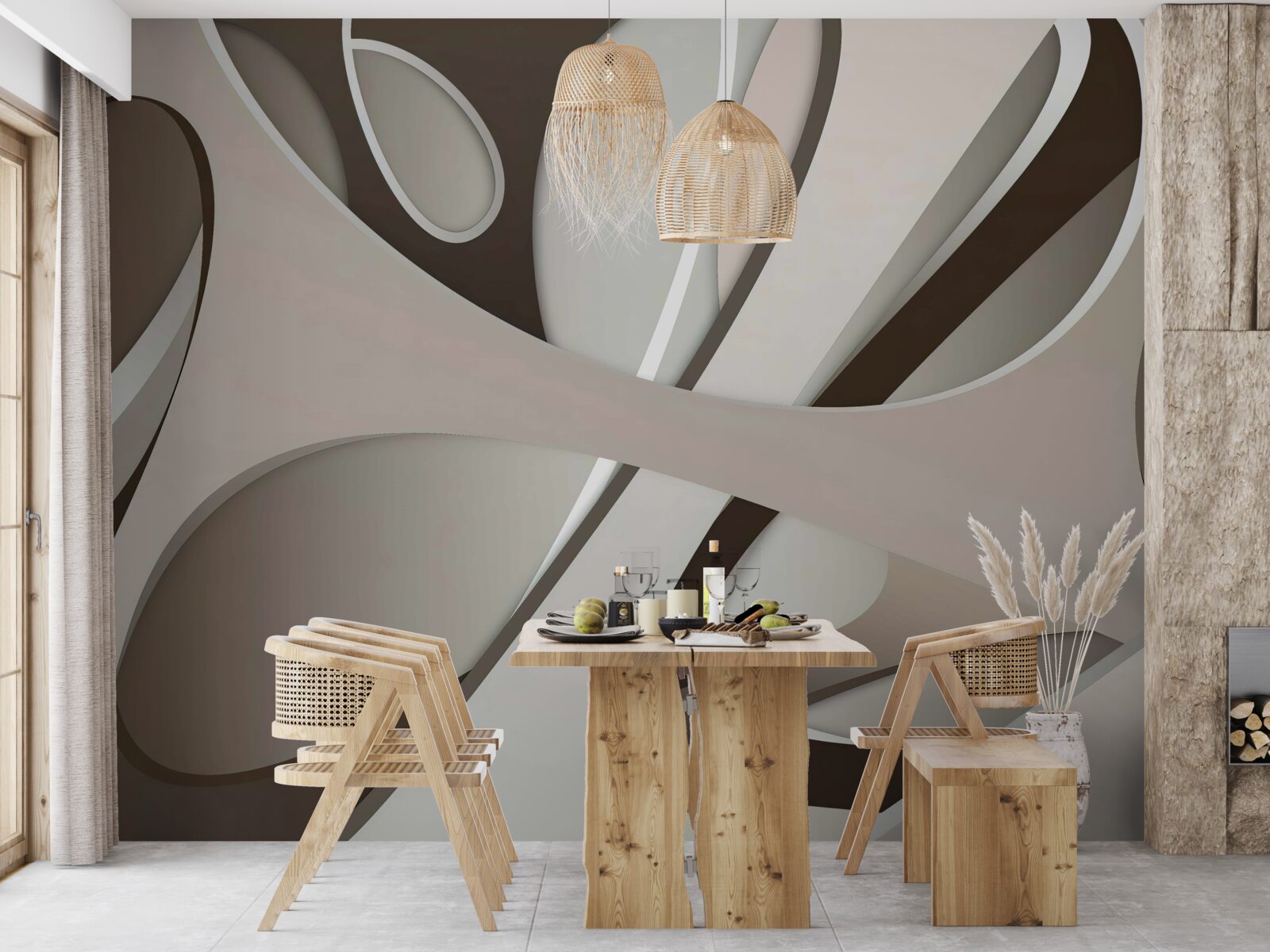 Фотошпалери яскрава абстрактна форма