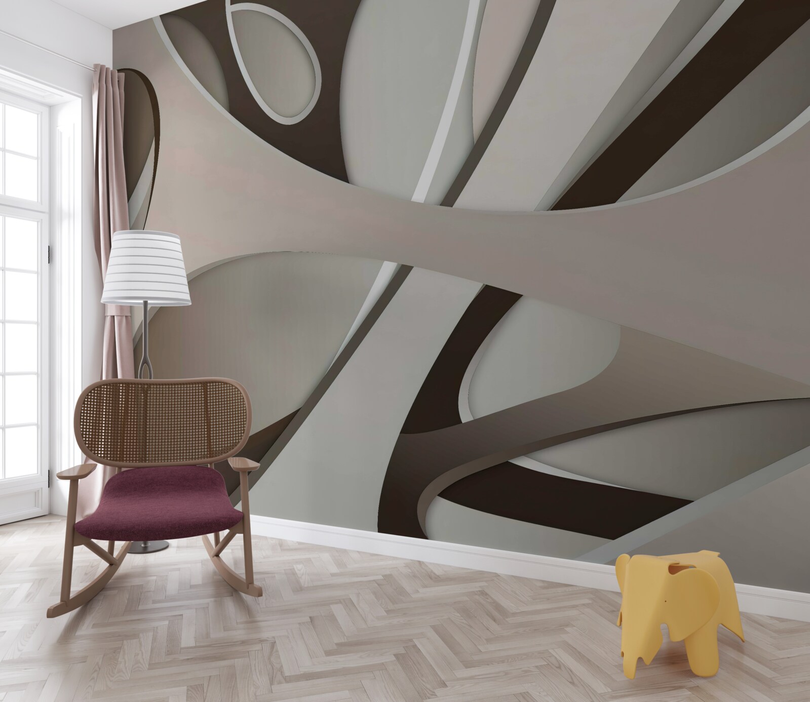 Фотошпалери яскрава абстрактна форма