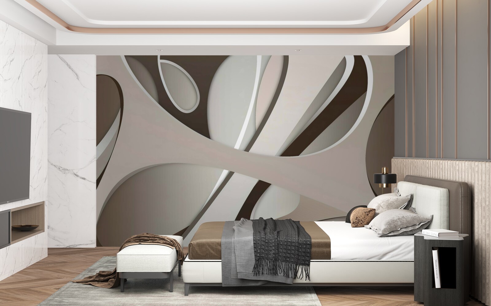 Фотошпалери яскрава абстрактна форма