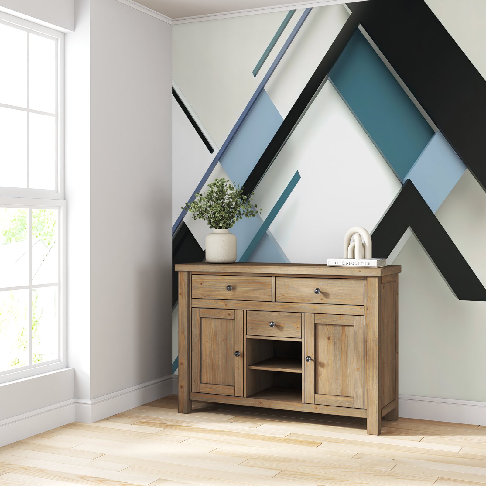 Фотошпалери сині та чорні лінії