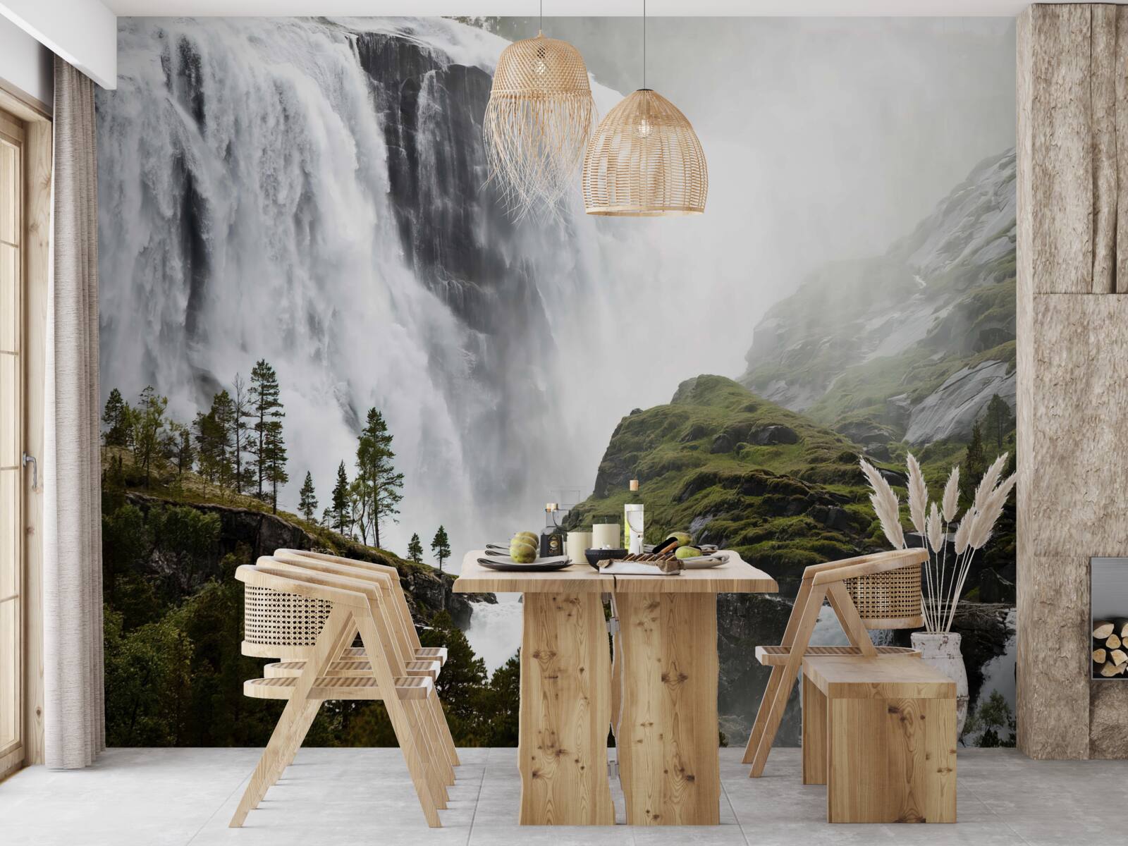 Фотошпалери величний каскадний водоспад