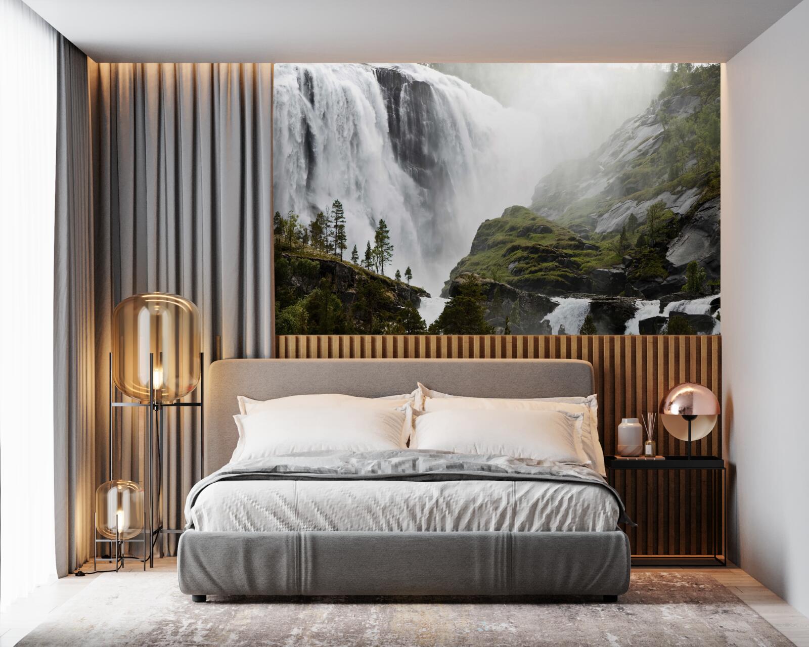 Фотошпалери величний каскадний водоспад